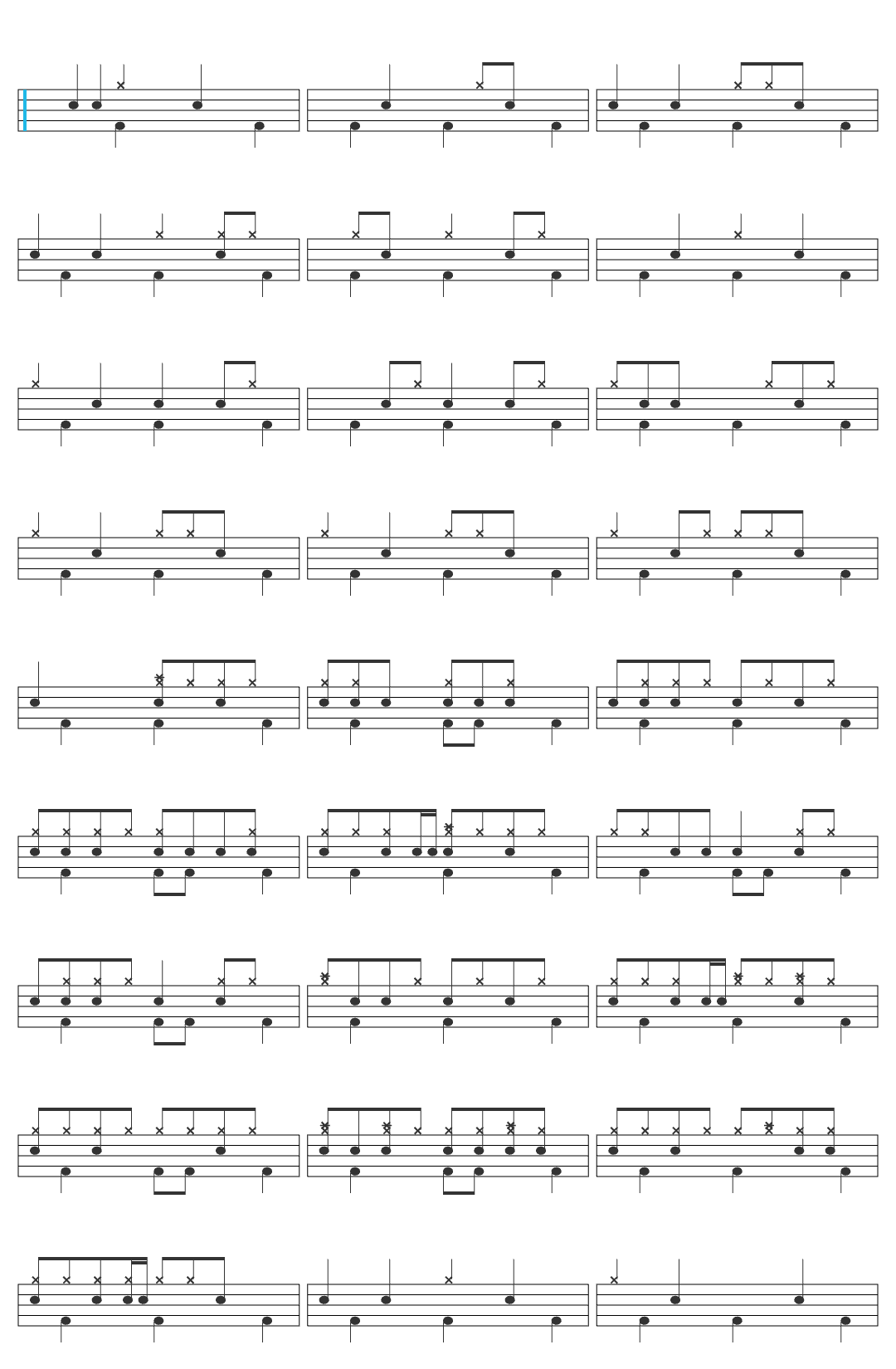 Kalyn Rain Laugh It Off drum sheet