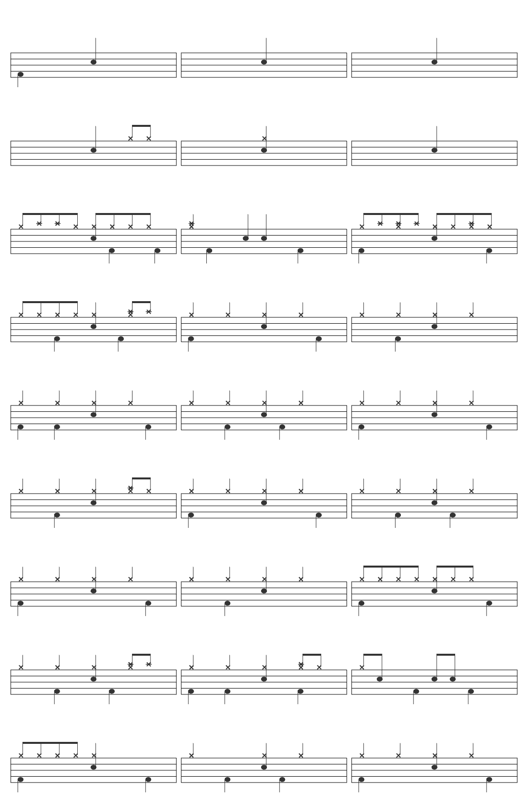 Lunar Vacation Unlucky-v2 drum sheet