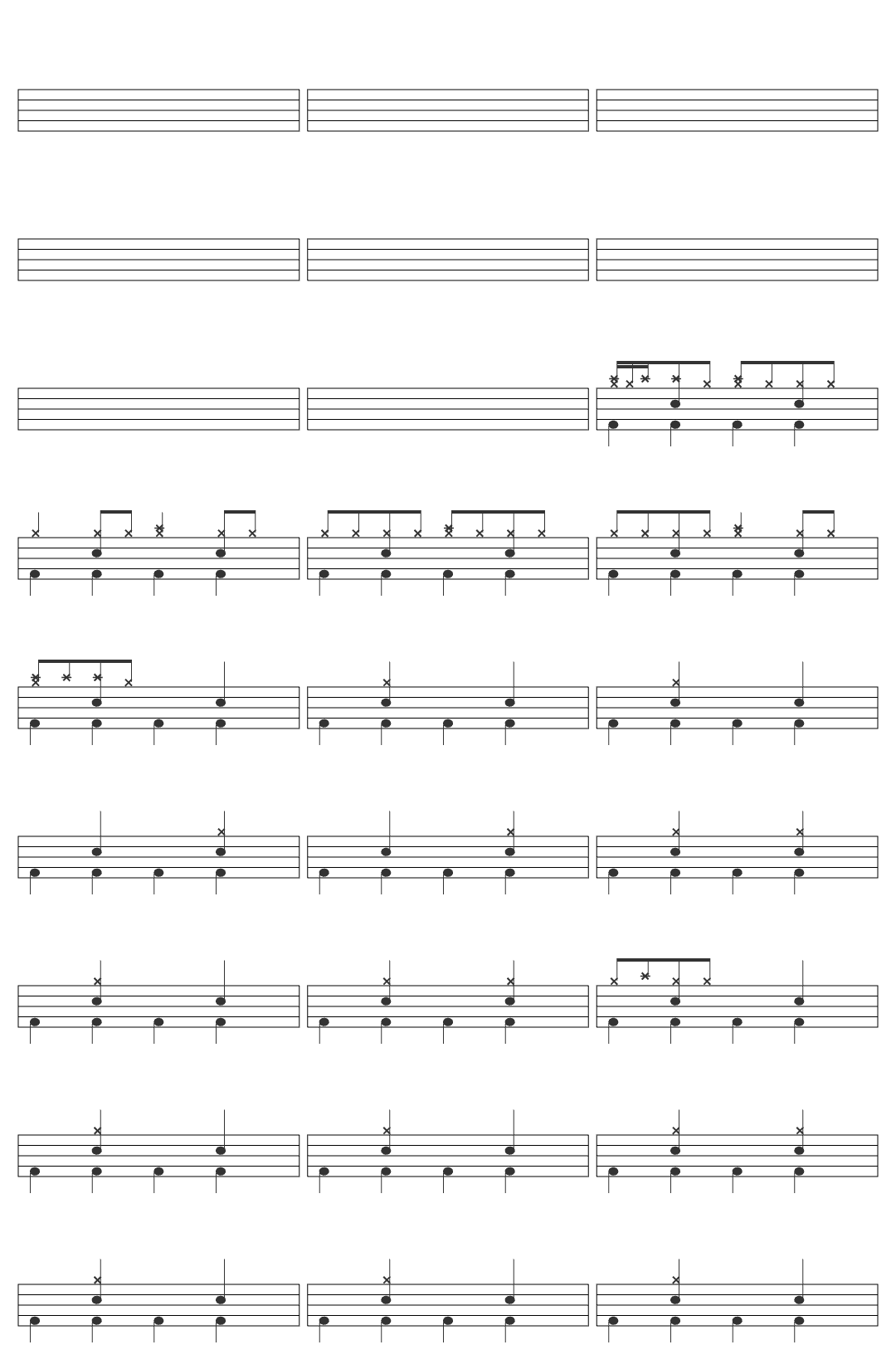 Lady Gaga Poker Face Instrumental drum sheet