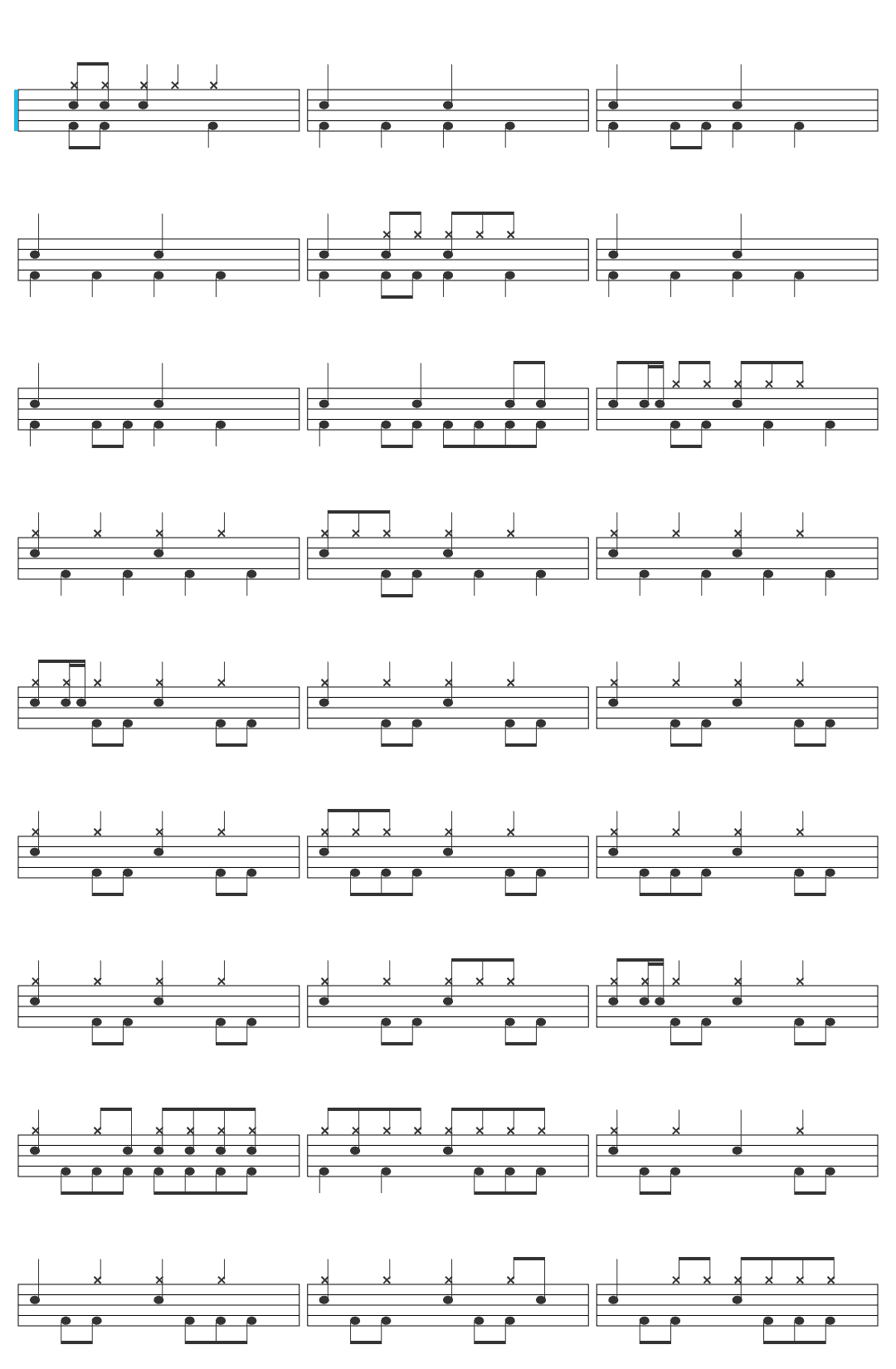 PMMP Pikkuveli drum sheet