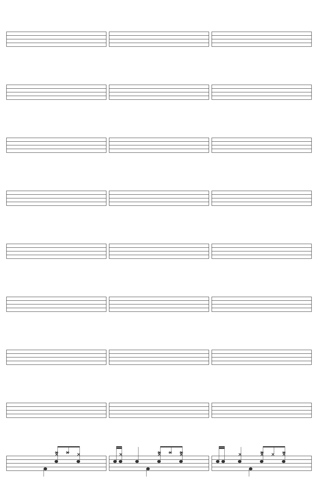 Tigers Jaw Plane vs. Tank vs. Submarine drum sheet