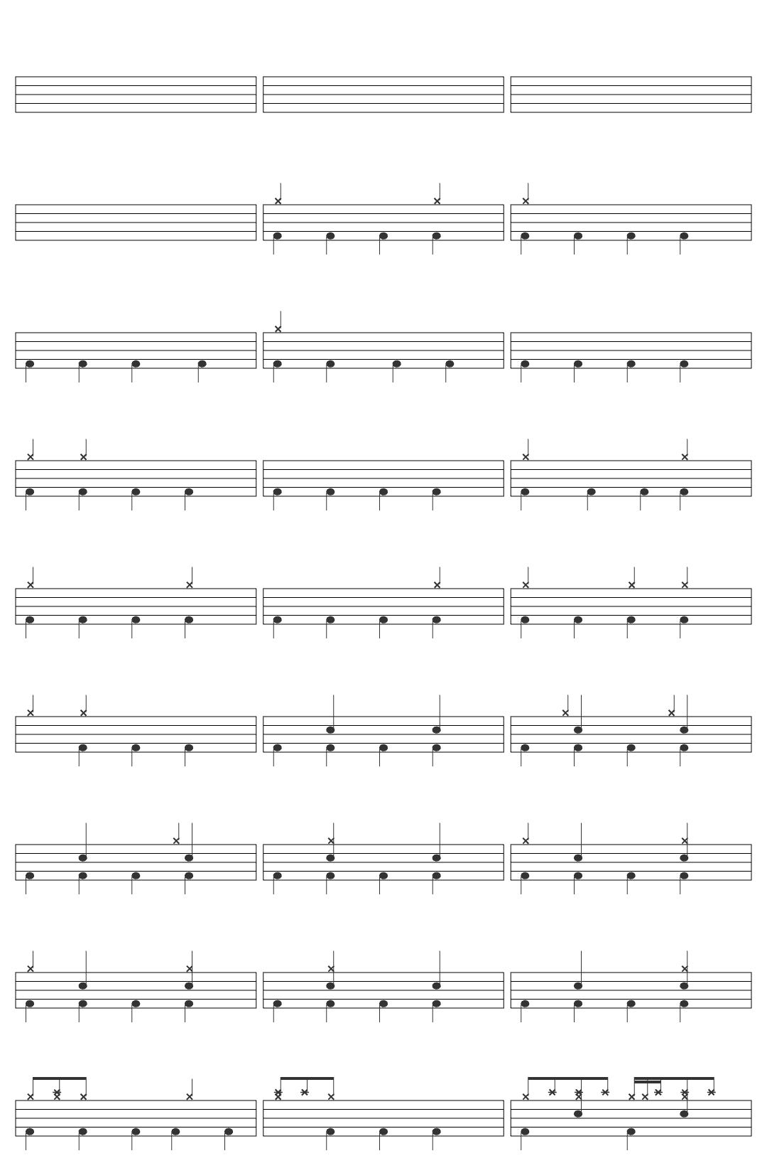 jordanrvschool The White Stripes Seven Nation Army lyrics.www.Droid.org drum sheet