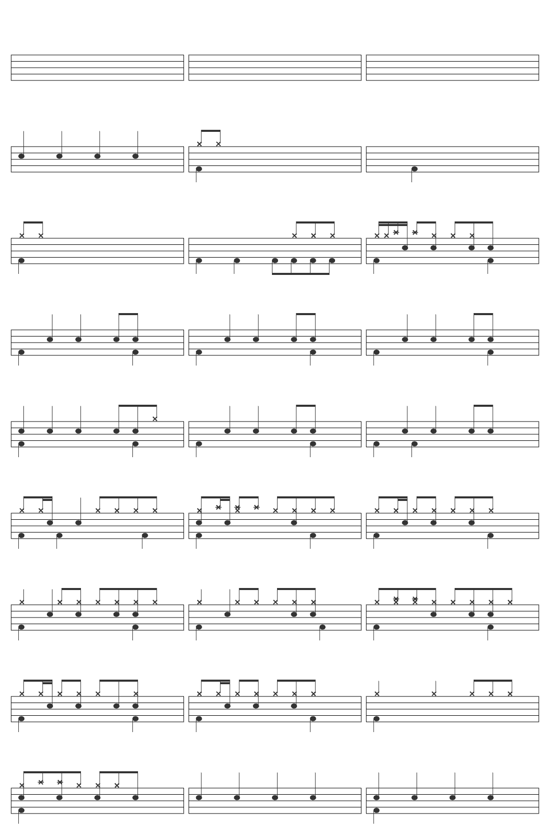 Yuko How It's Done -v2 drum sheet