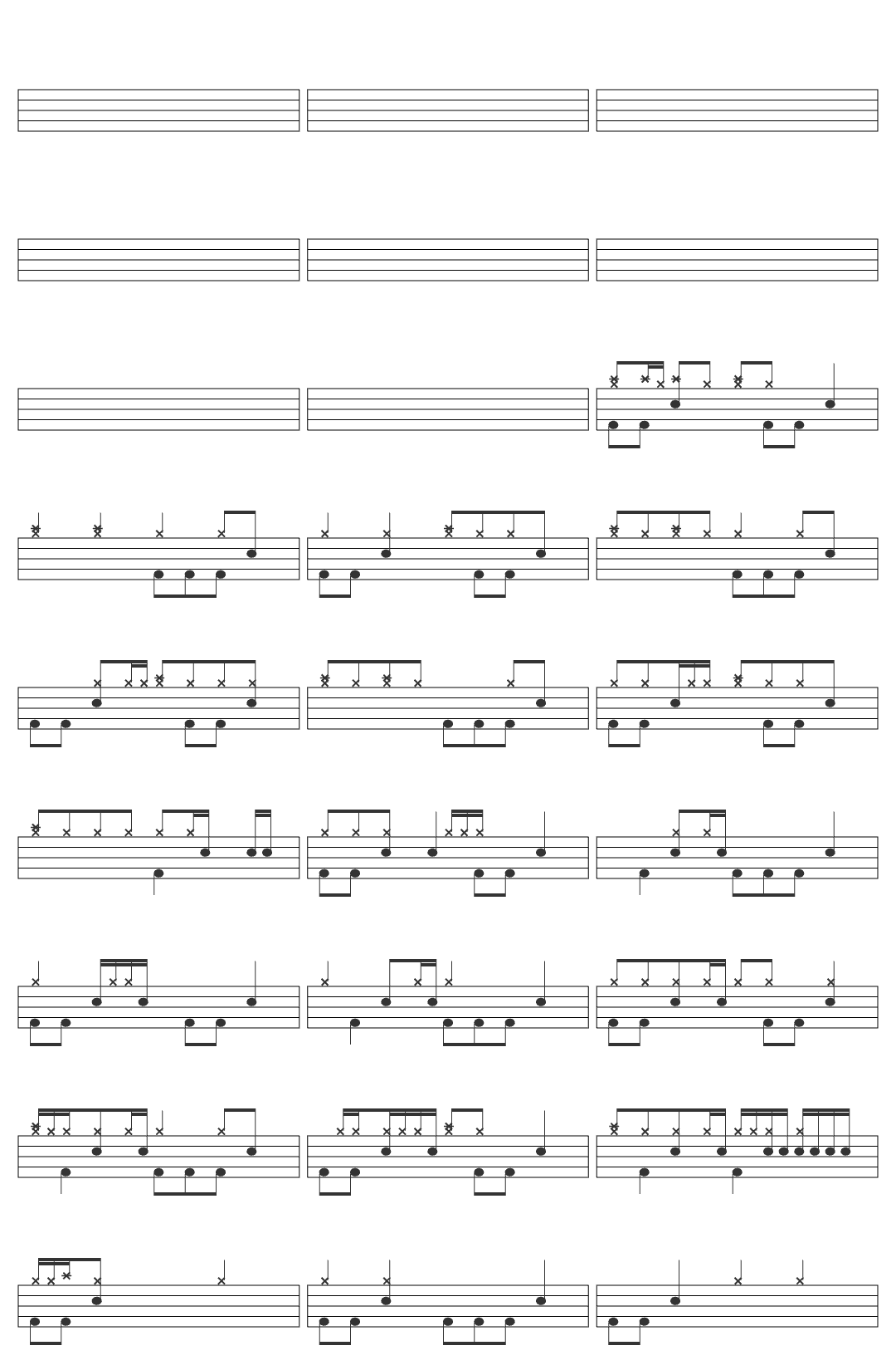 The Dillinger Escape Plan Black Bubblegum drum sheet