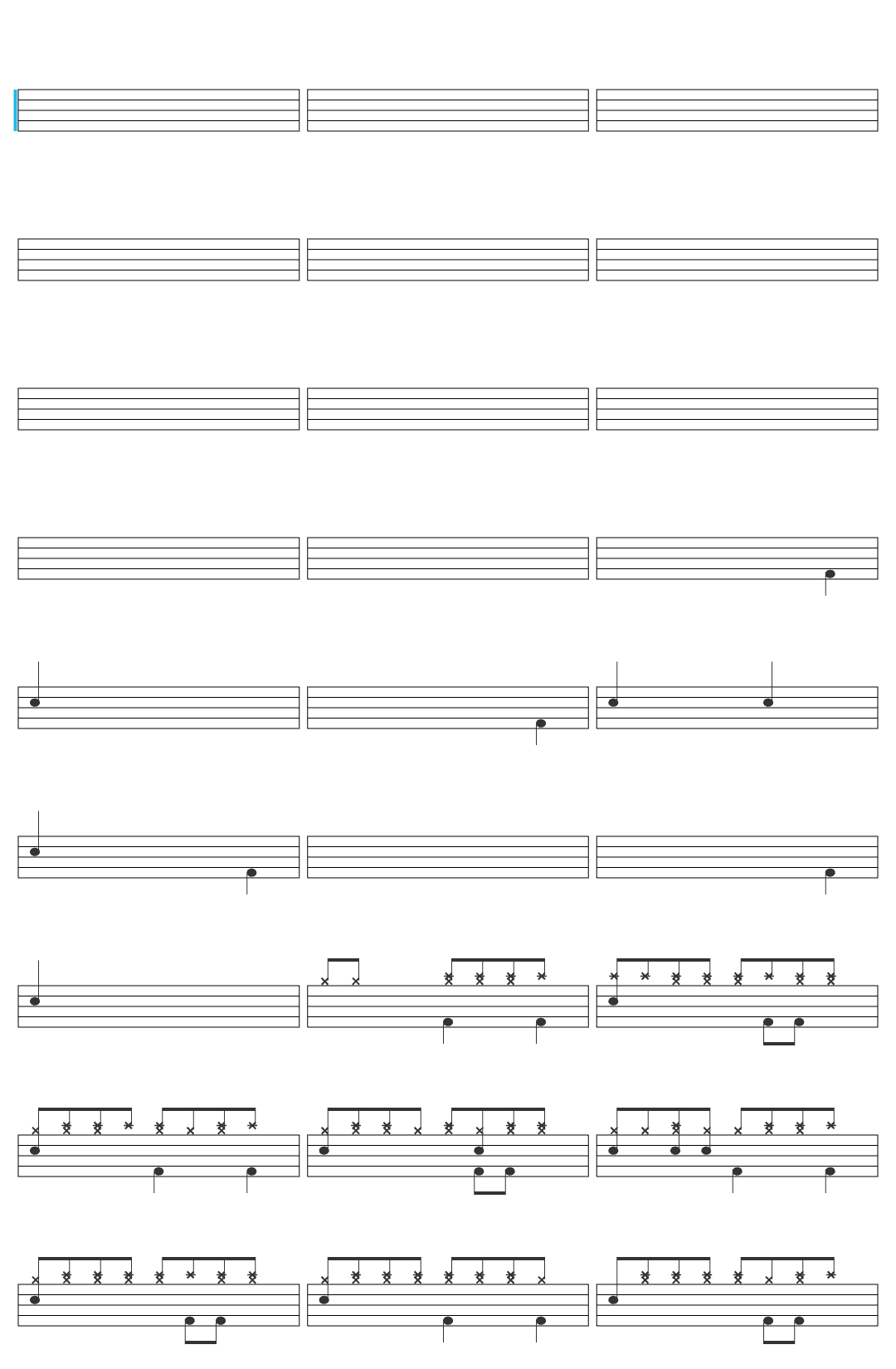 Written by Wolves GODDESS drum sheet