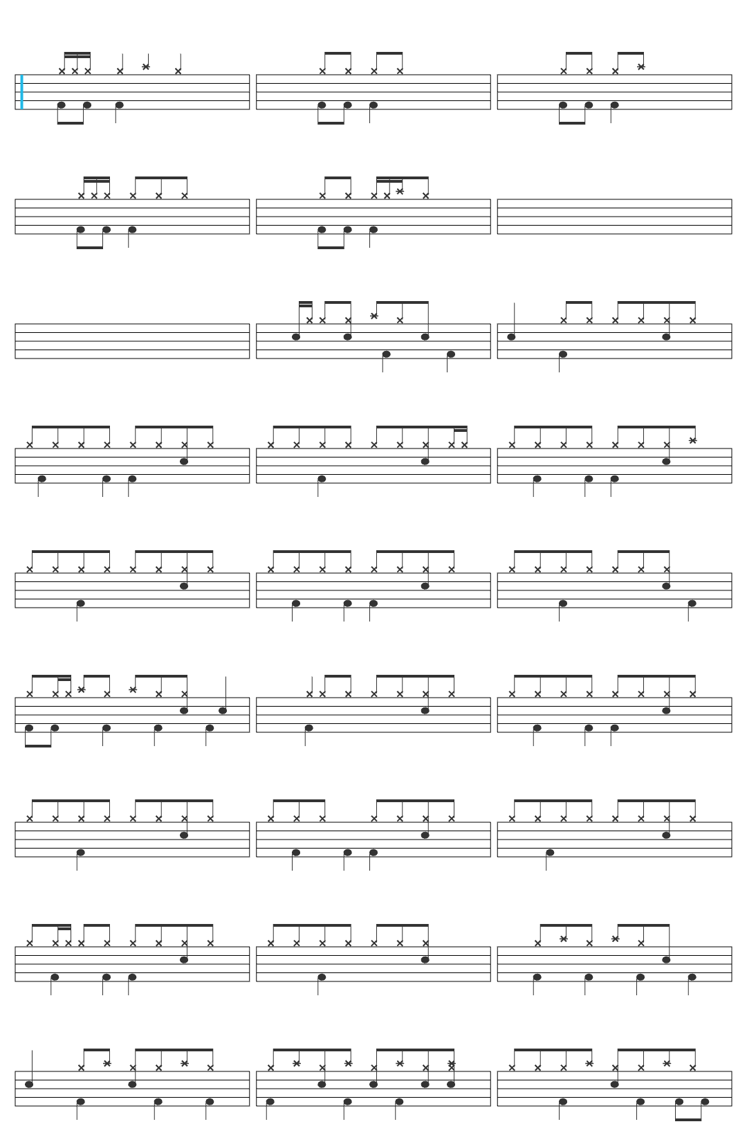 Crowbar To Build a Mountain drum sheet