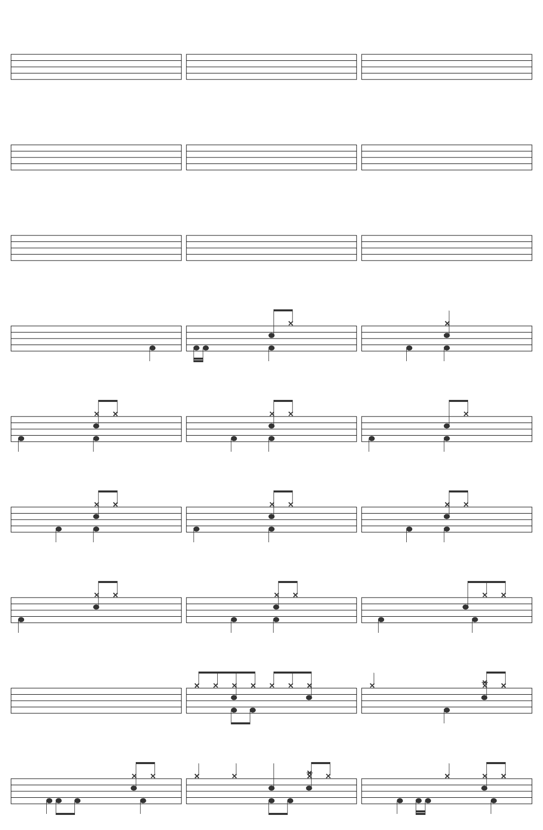 Tate Butts My Defender drum sheet