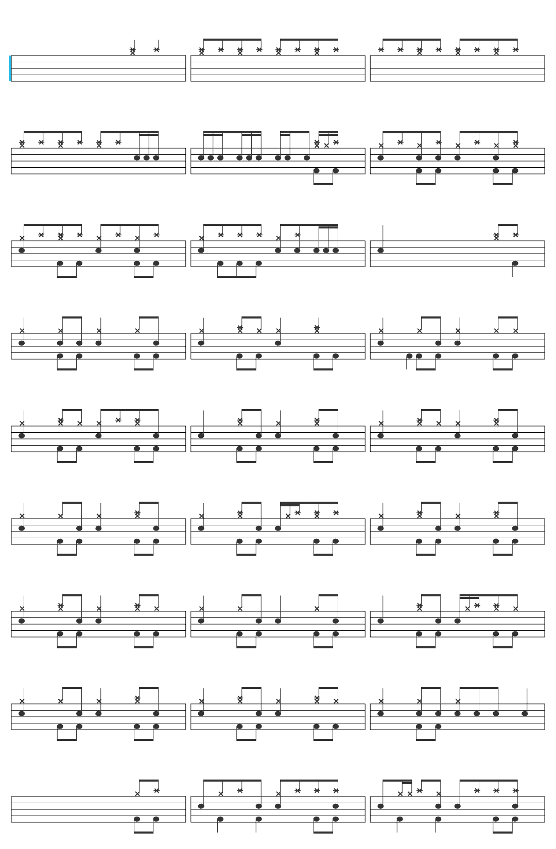 venflon Leave Me Alone drum sheet