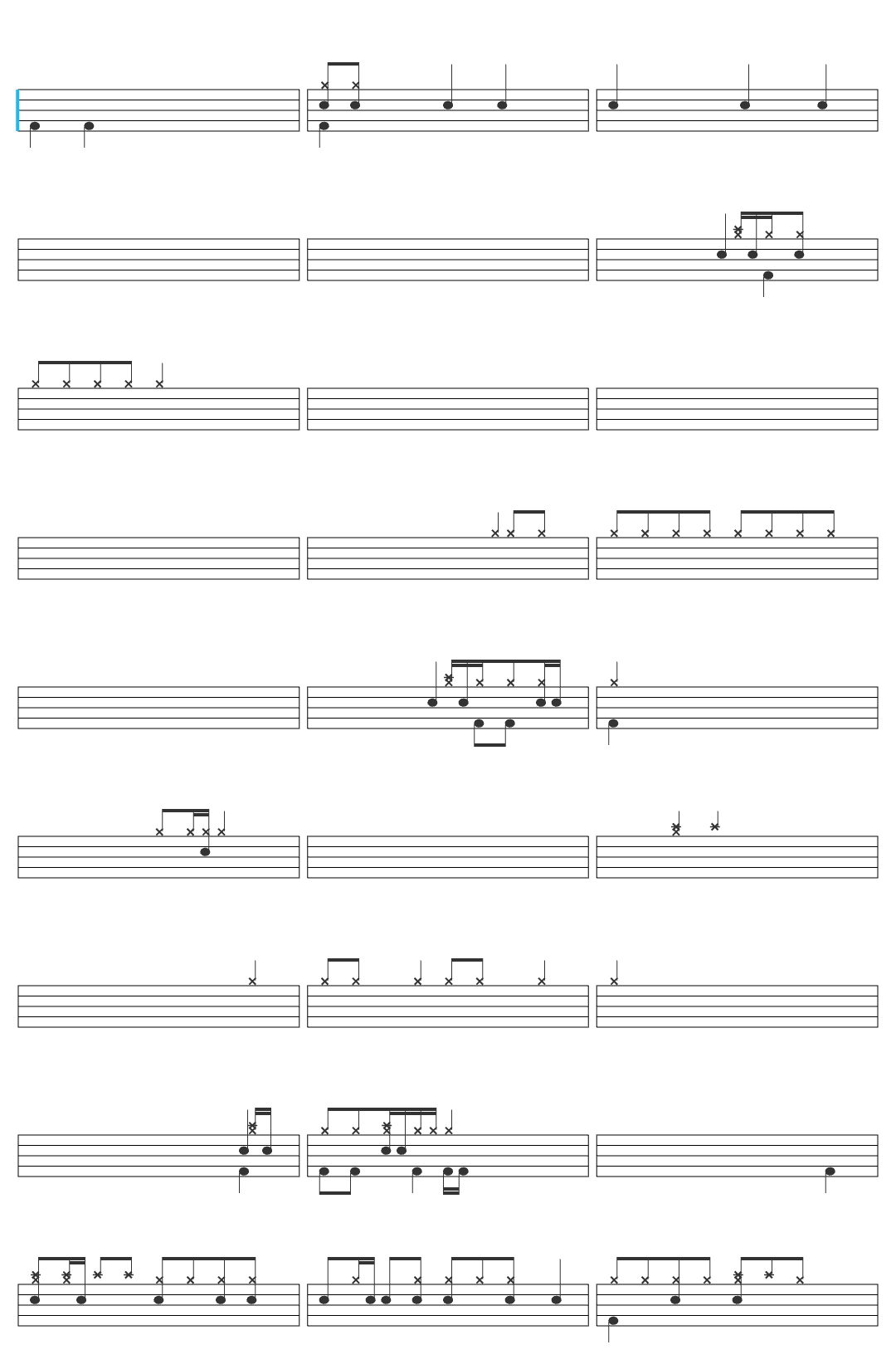 Yellow Mouse do you speak 170 250 bpm breakcore amen break drum sheet