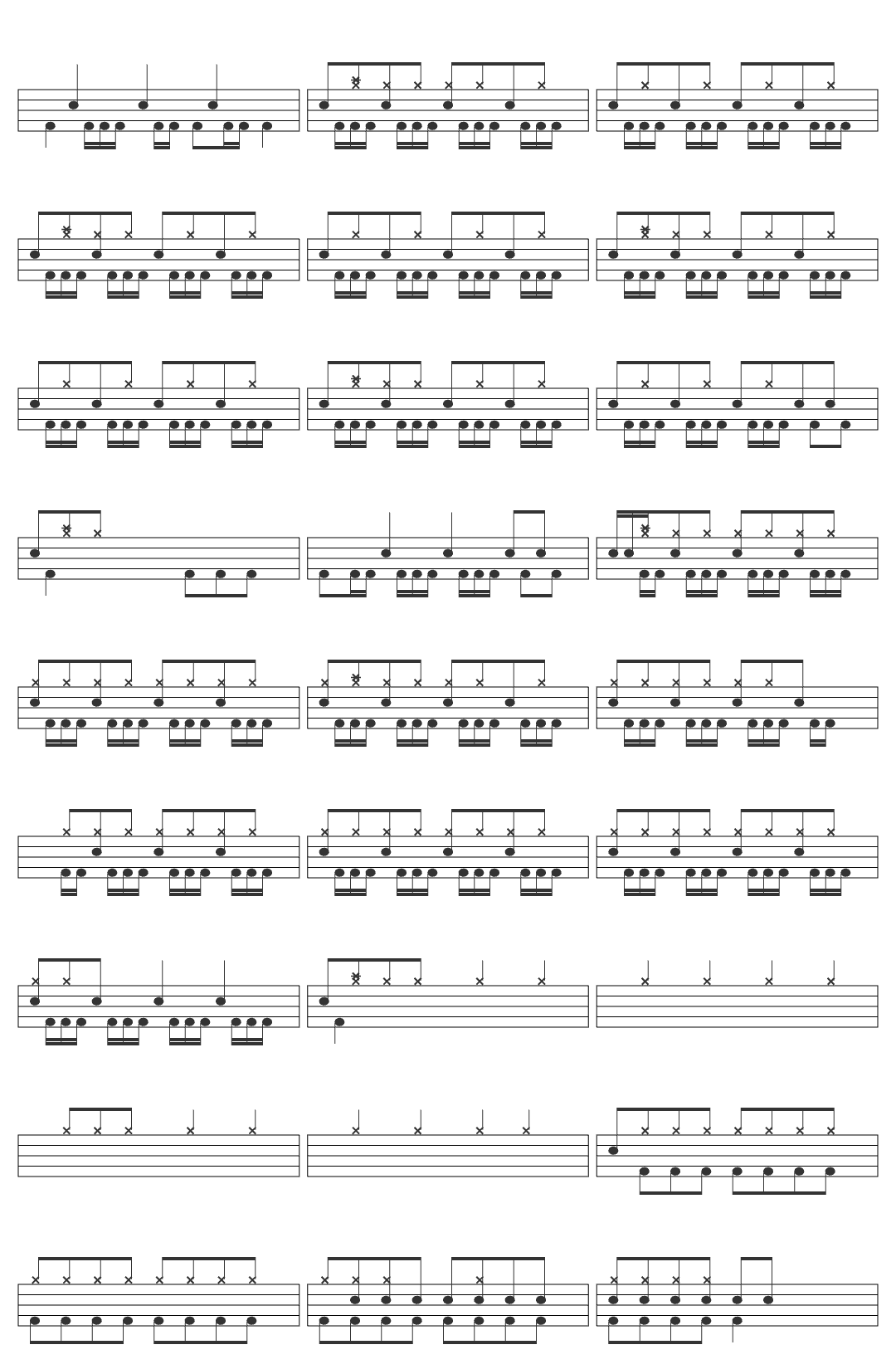 Loser64 Wreck-v4 drum sheet