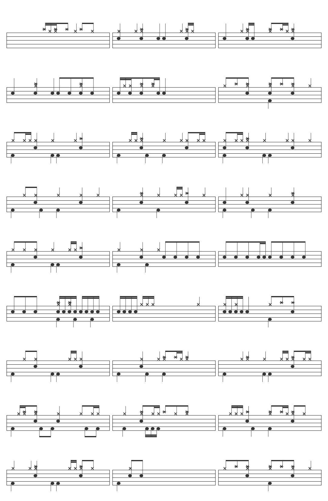 Lucki SUNSET drum sheet