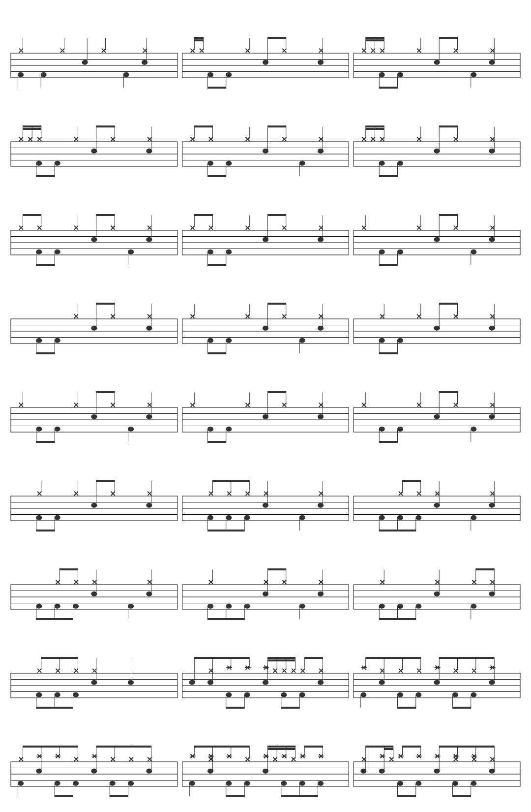 Quietdrive Time After Time-v2 drum sheet