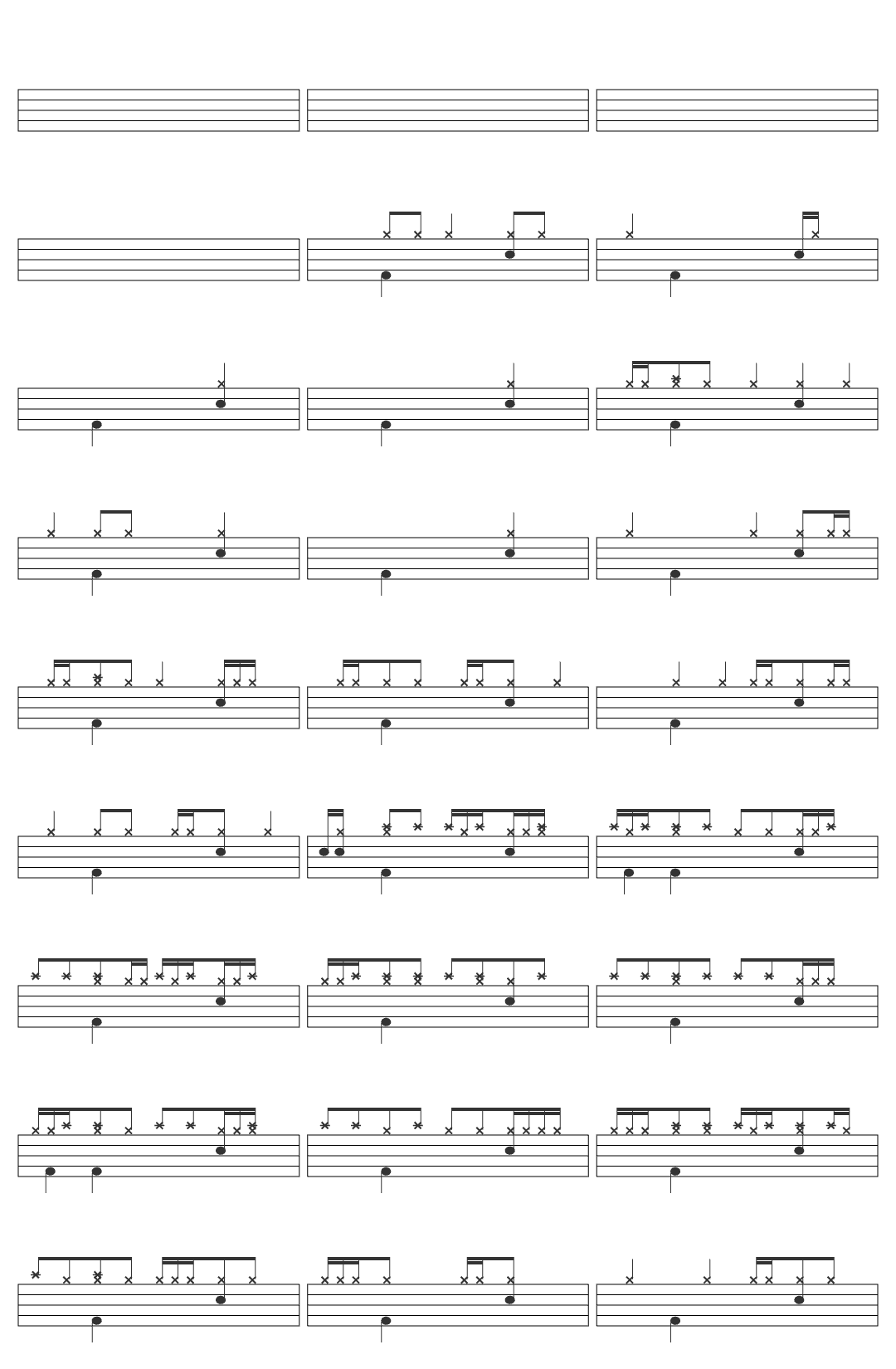 Quietdrive Both Ways drum sheet