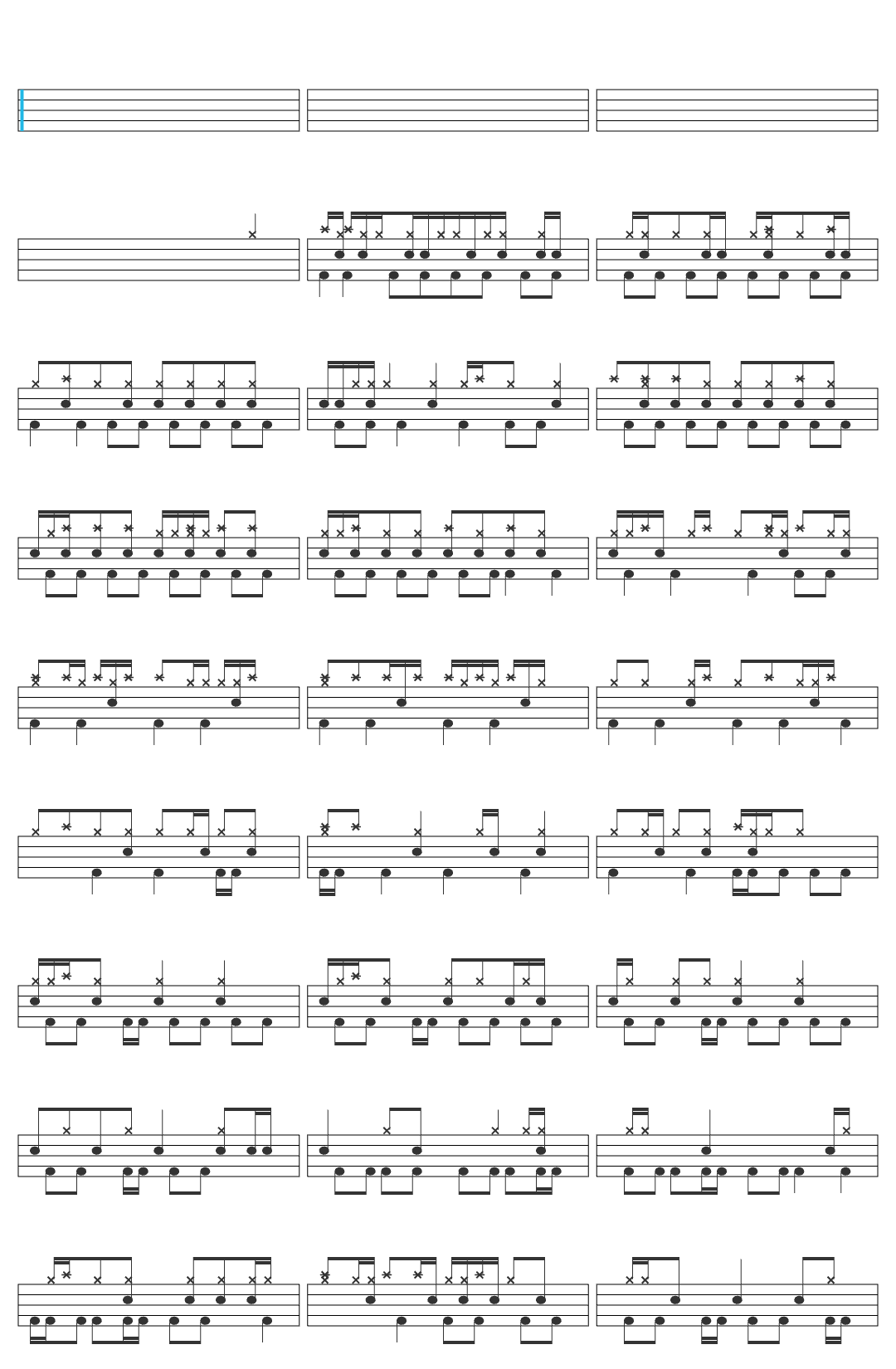 Undead Corporation In This Beautiful World drum sheet