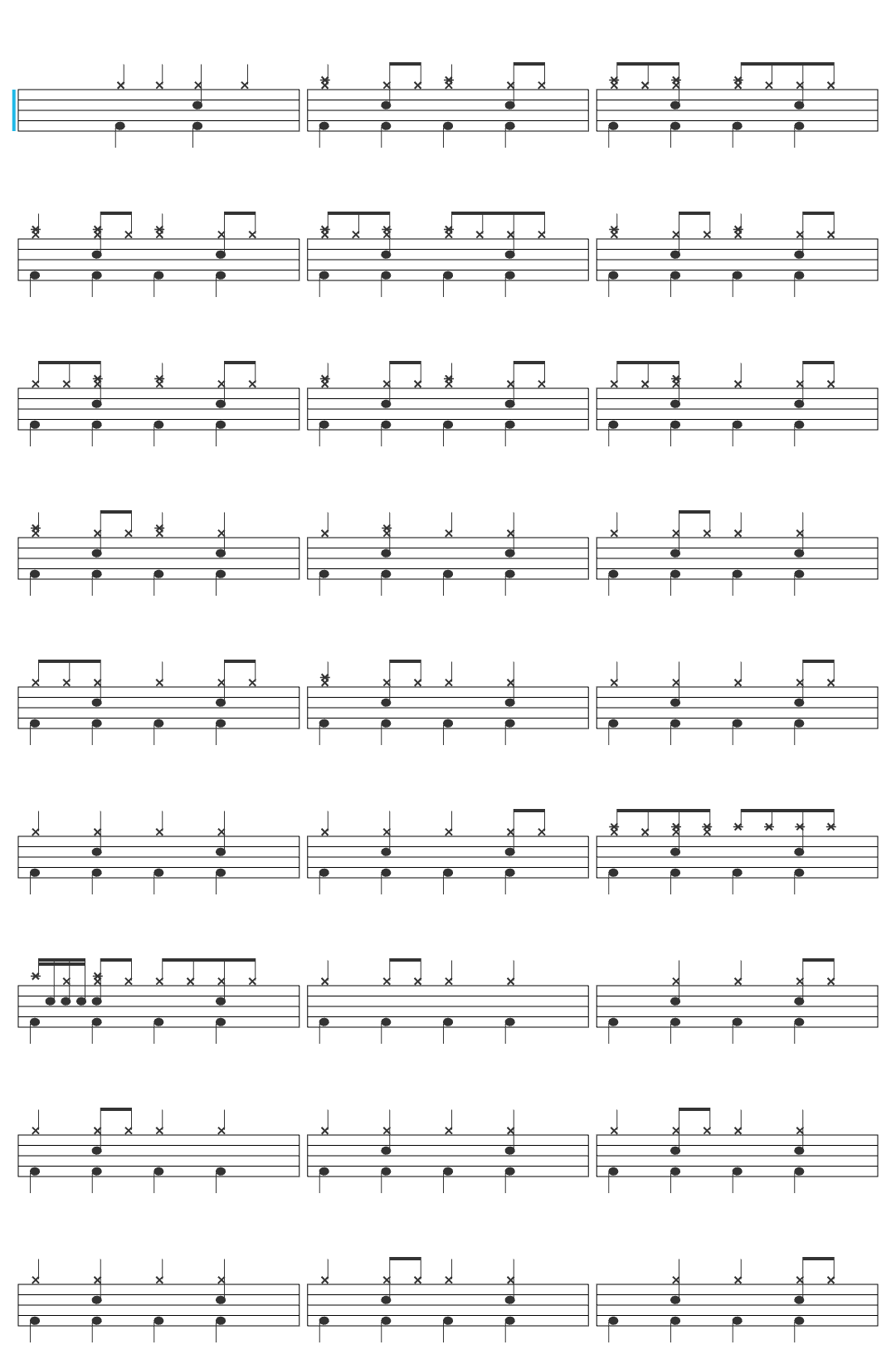 Queen Another One Bites The Dust-v4 drum sheet