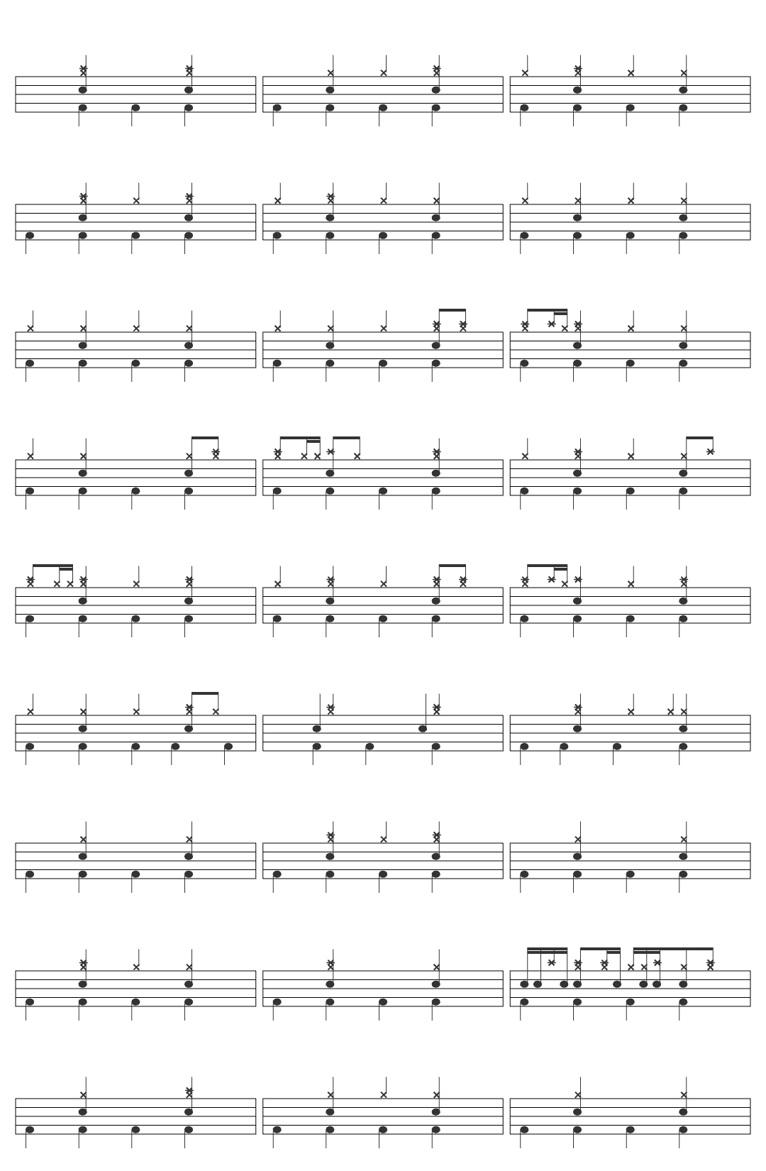 Ottawan D.I.S.C.O. drum sheet