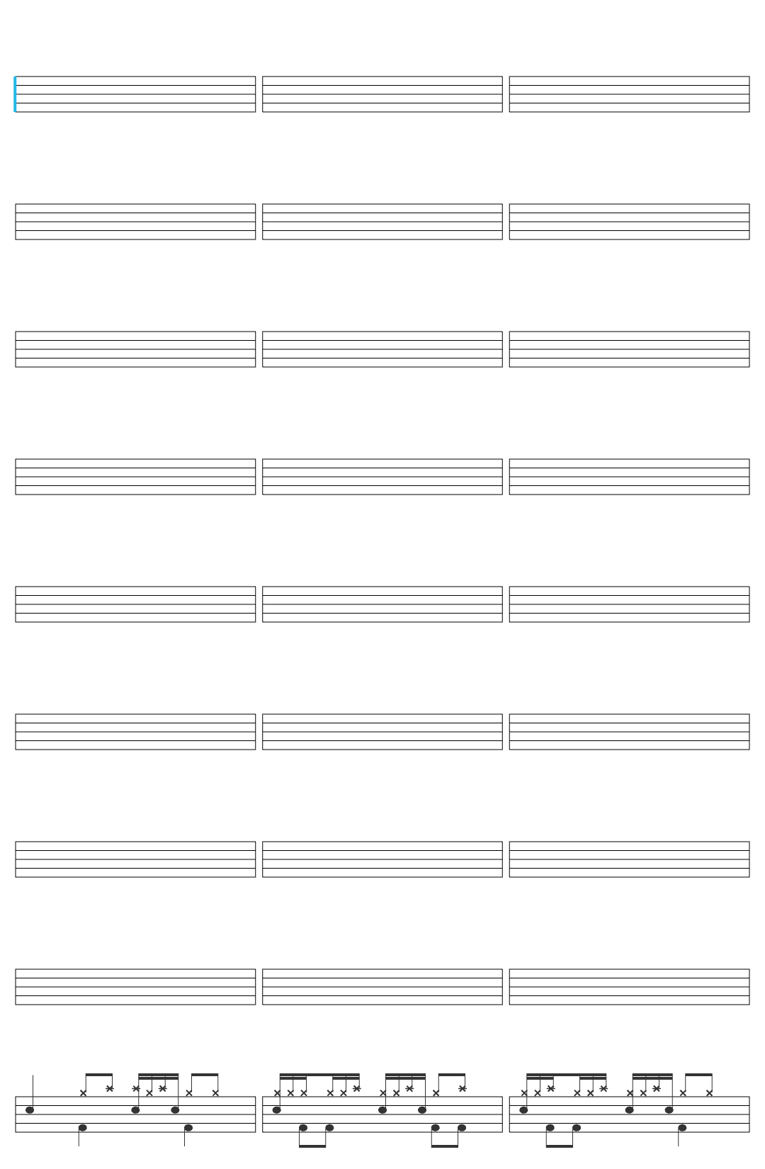 self Out with a Bang drum sheet