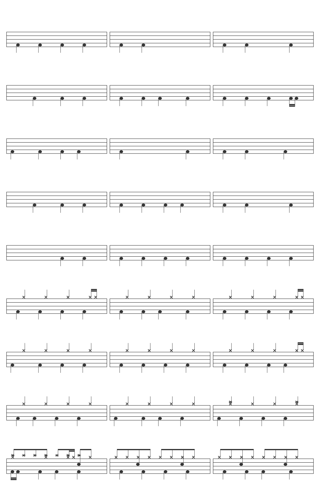 Hitsujibungaku more than words Anime ver. more than words Anime version drum sheet