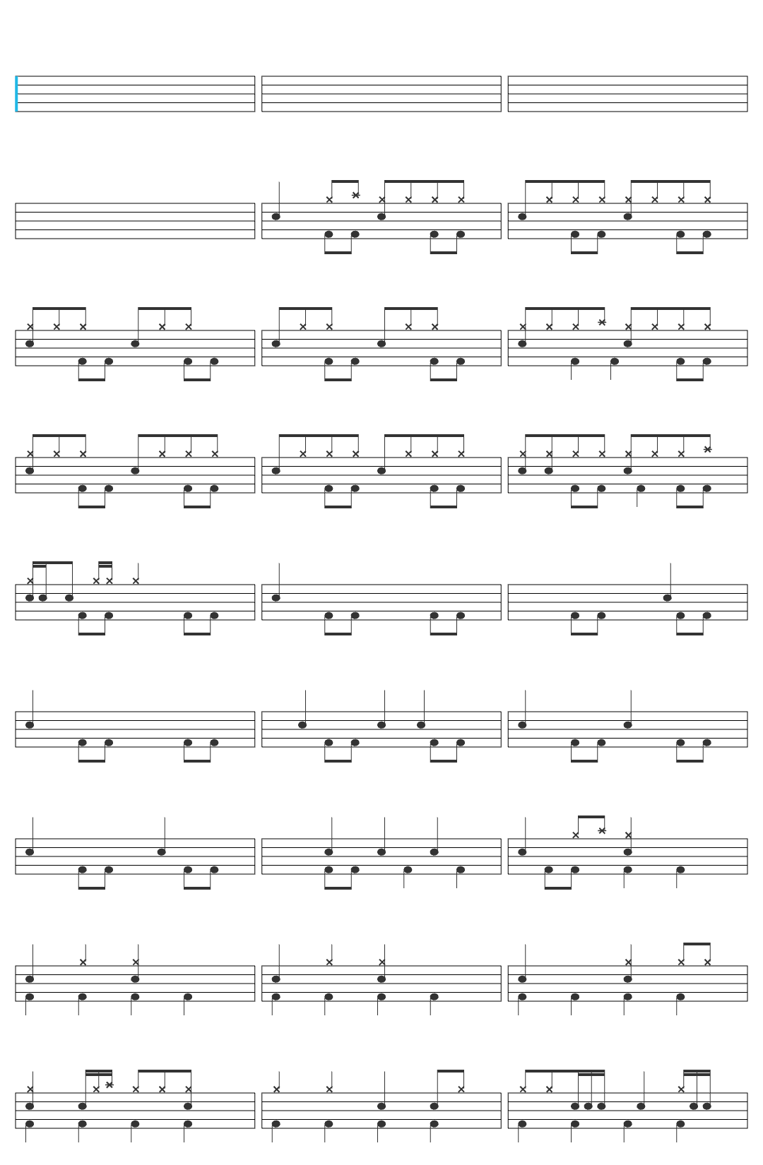 Self How Can I Make You Happy drum sheet