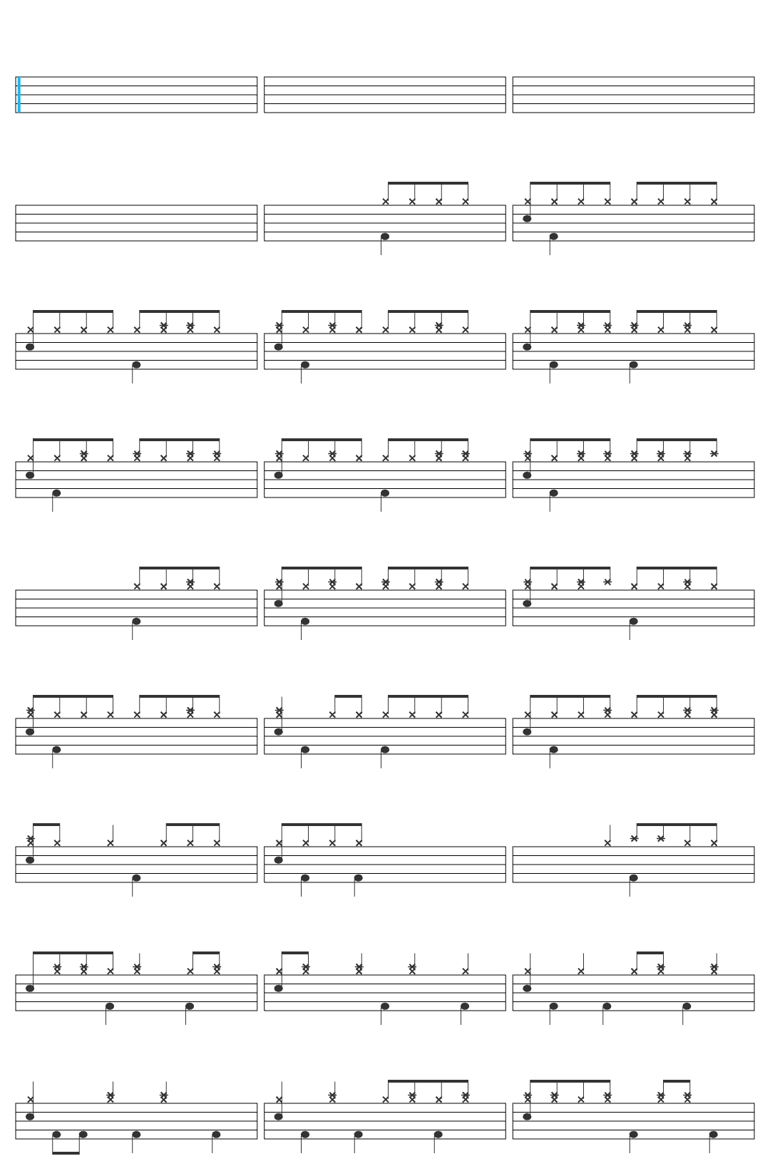 Ariana Grande positions drum sheet