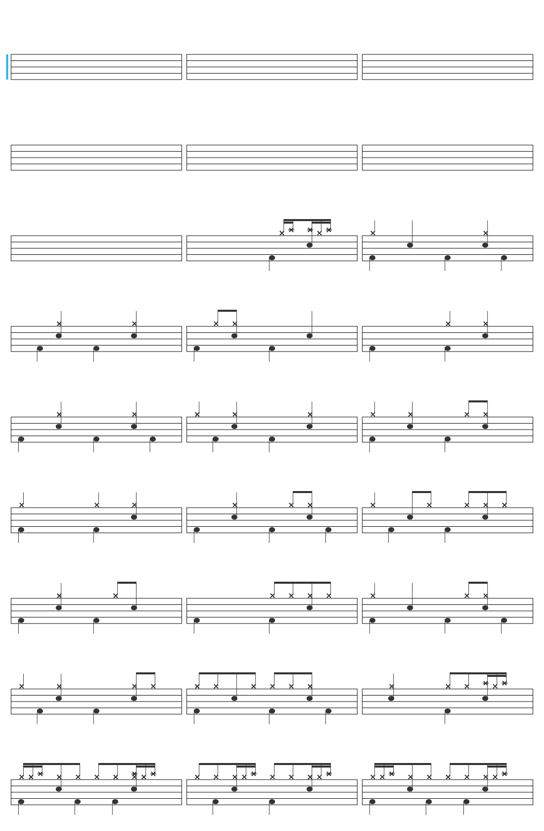 Good Kid Wall-v7 drum sheet