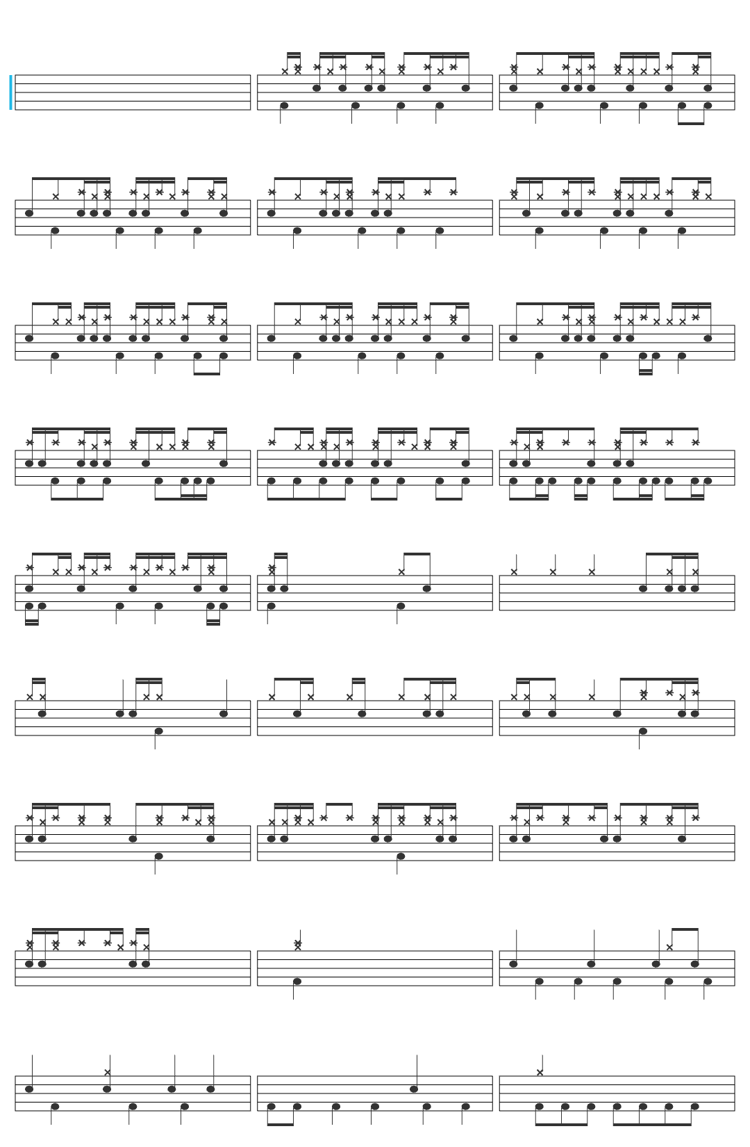 EmoCosine Goddess Destroyed U drum sheet