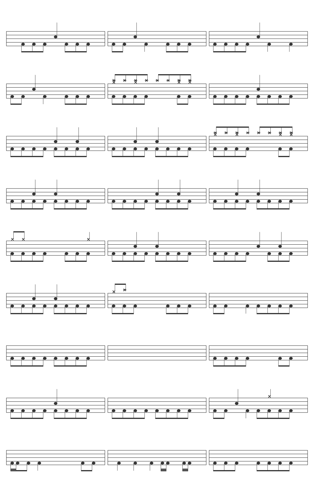 Death Grips Anne Bonny drum sheet