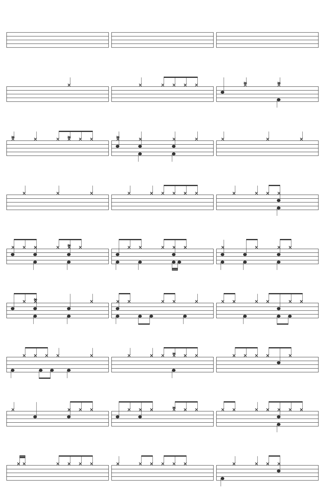 Childish Gambino Heartbeat-v4 drum sheet