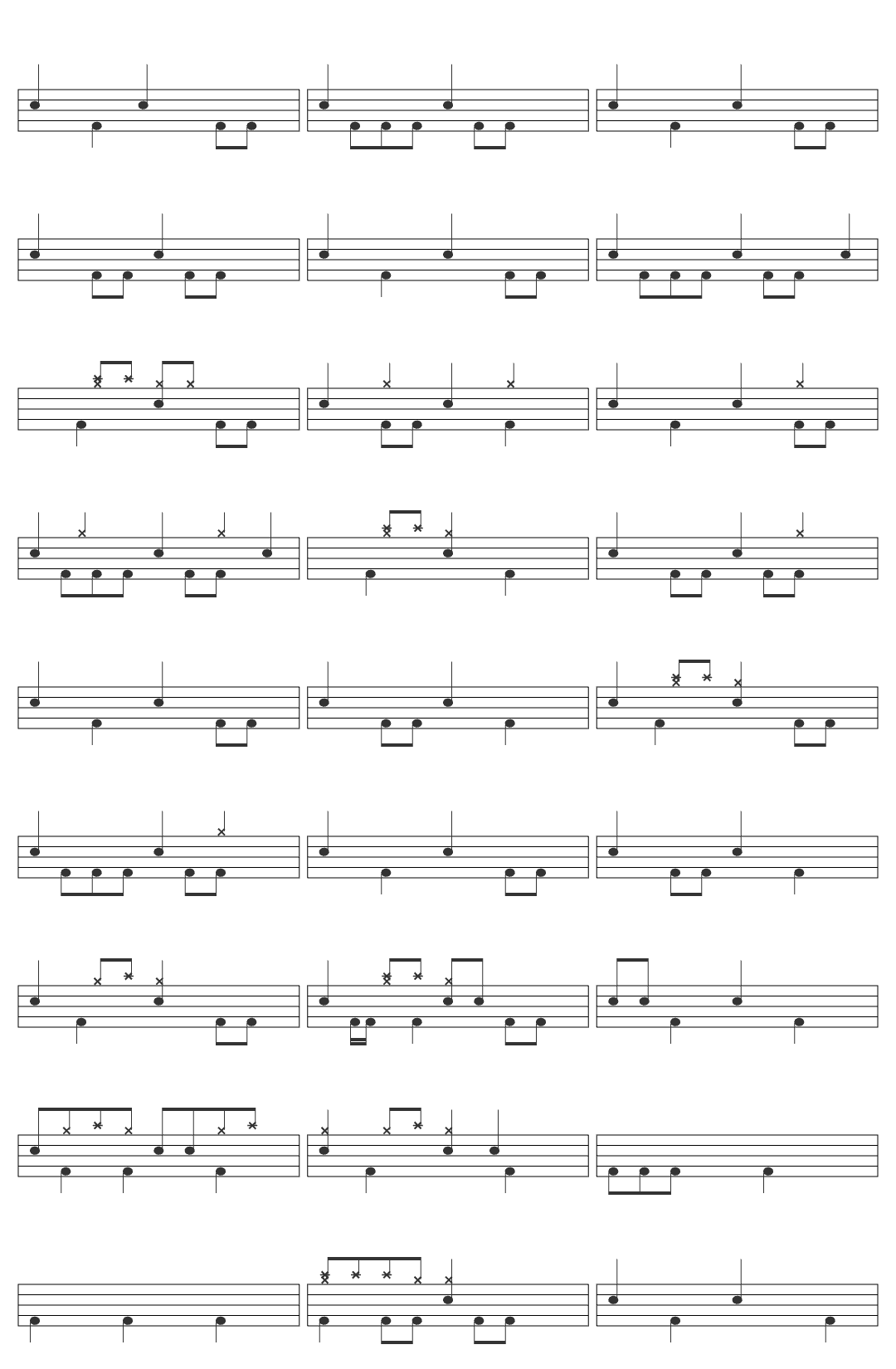 The Knack My Sharona-v4 drum sheet