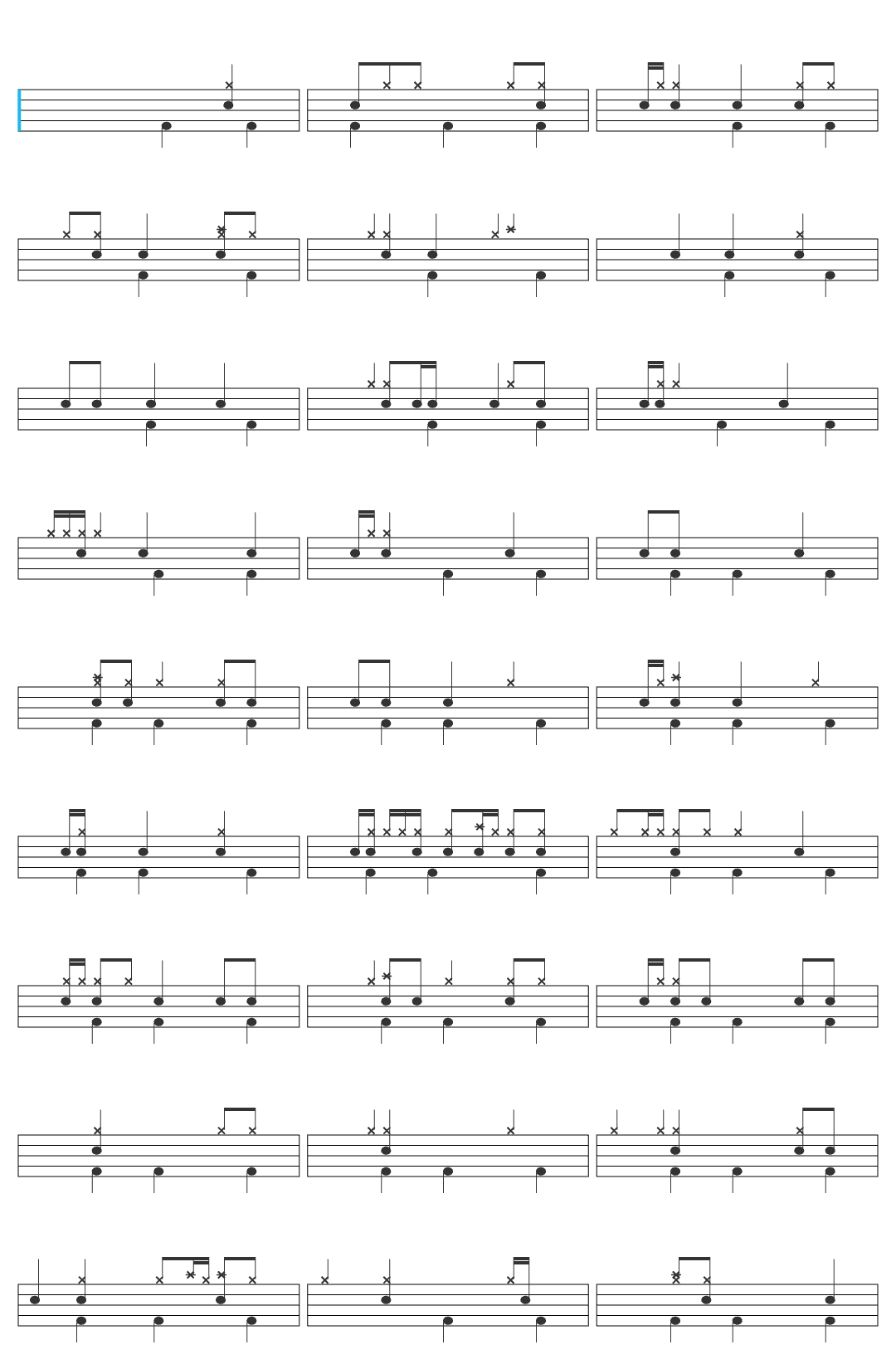 John Hammond 219-v7 drum sheet