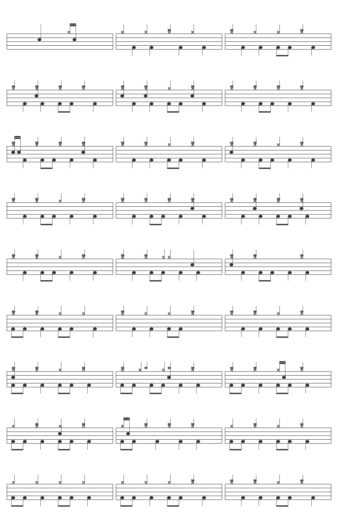 RJ Mischo Dollar General drum sheet