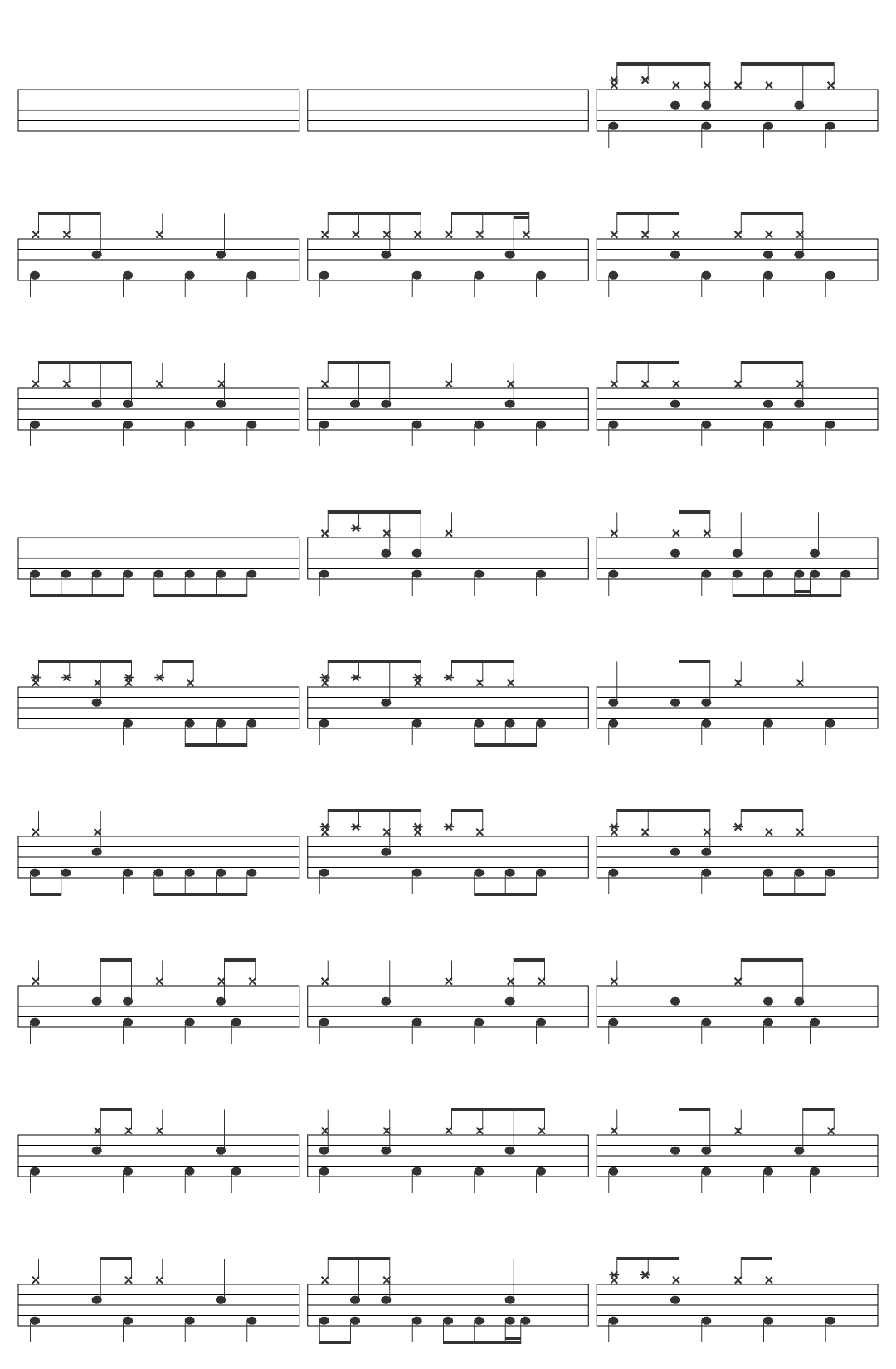 Santana Fried Neck Bones and Some Home Fries drum sheet