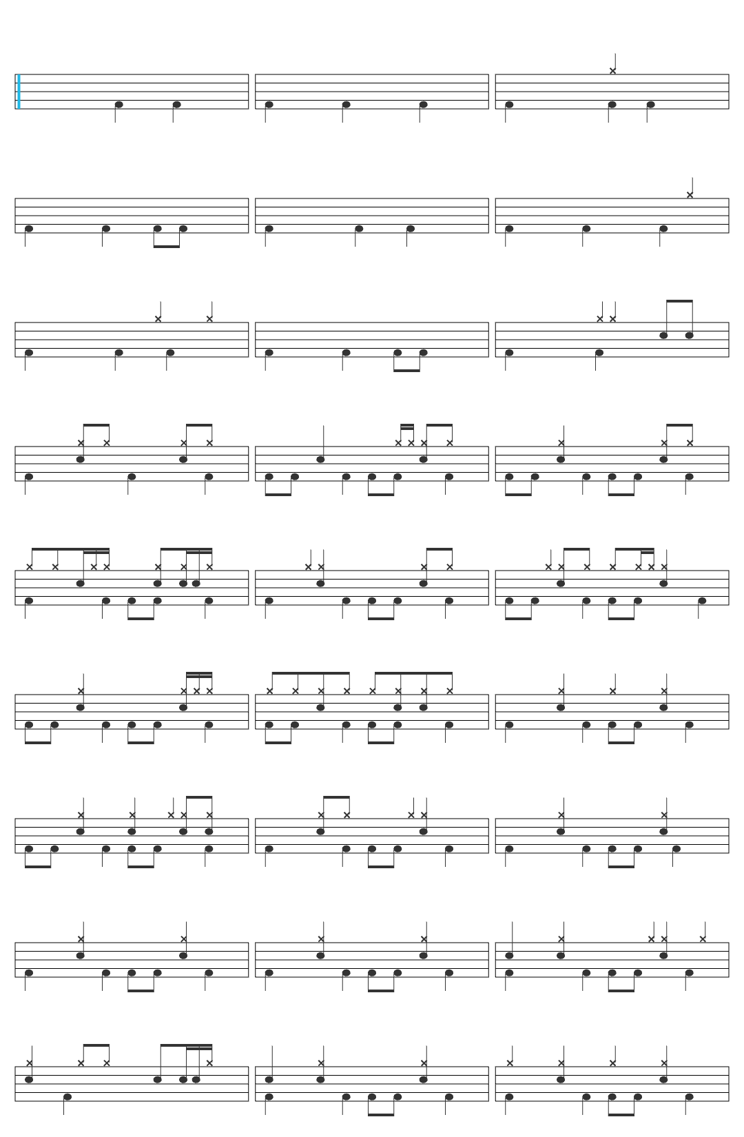 Stevie Wonder My Cherie Amour drum sheet