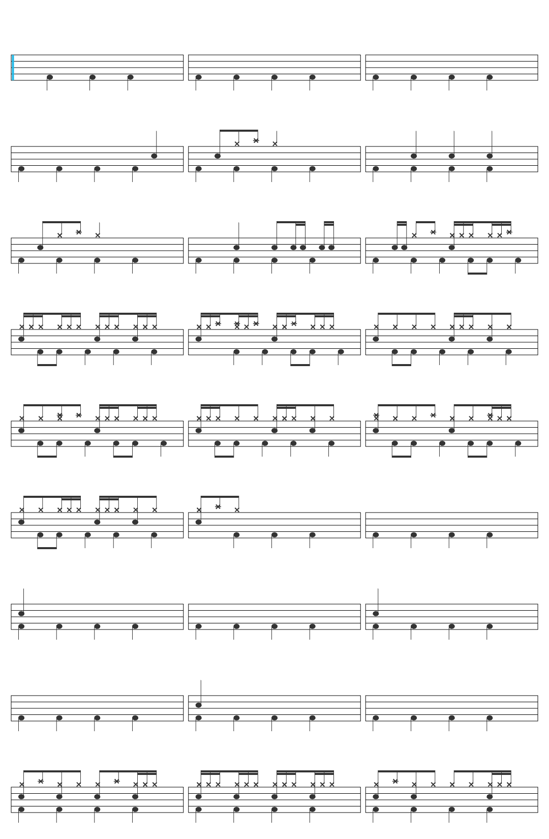 Crown Lands White Buffalo drum sheet