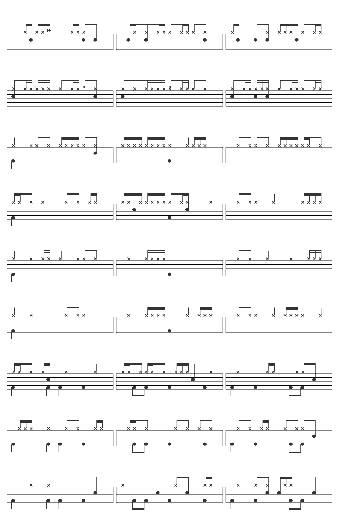 julie christmas Not Enough drum sheet