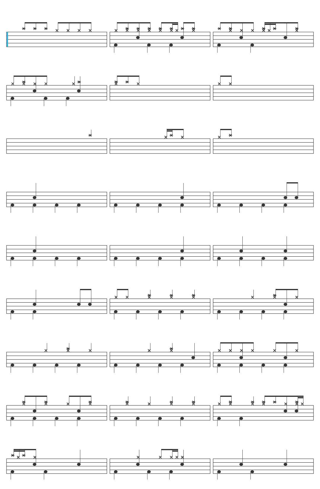 Lavatera Welcome To The Club drum sheet