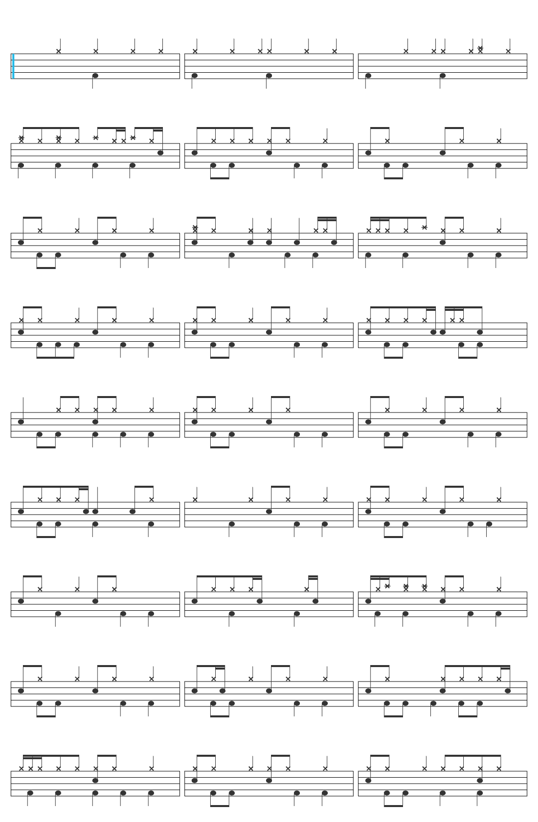 Leonardus Funk City drum sheet