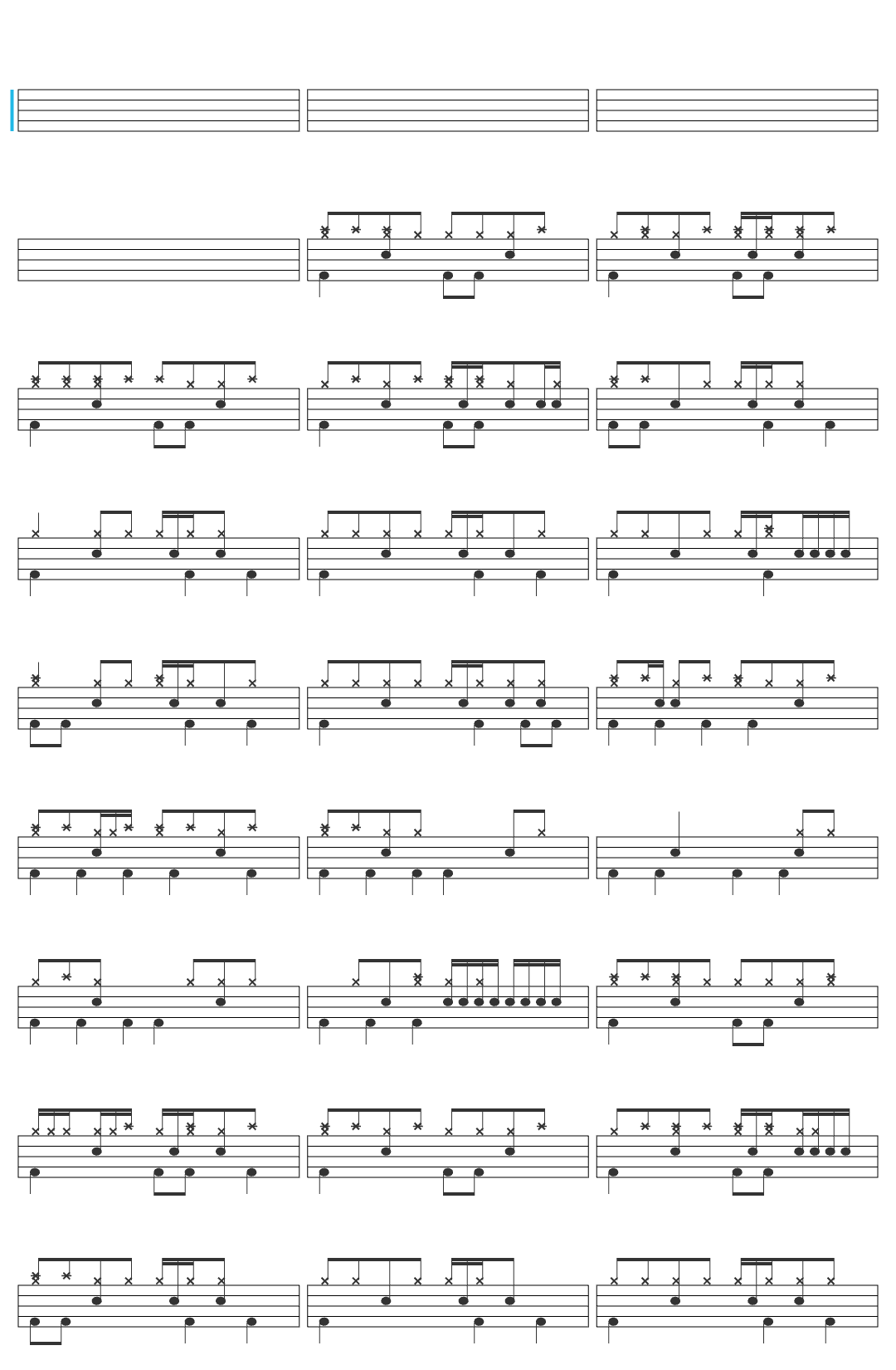 Papa Roach Take Me-v13 drum sheet