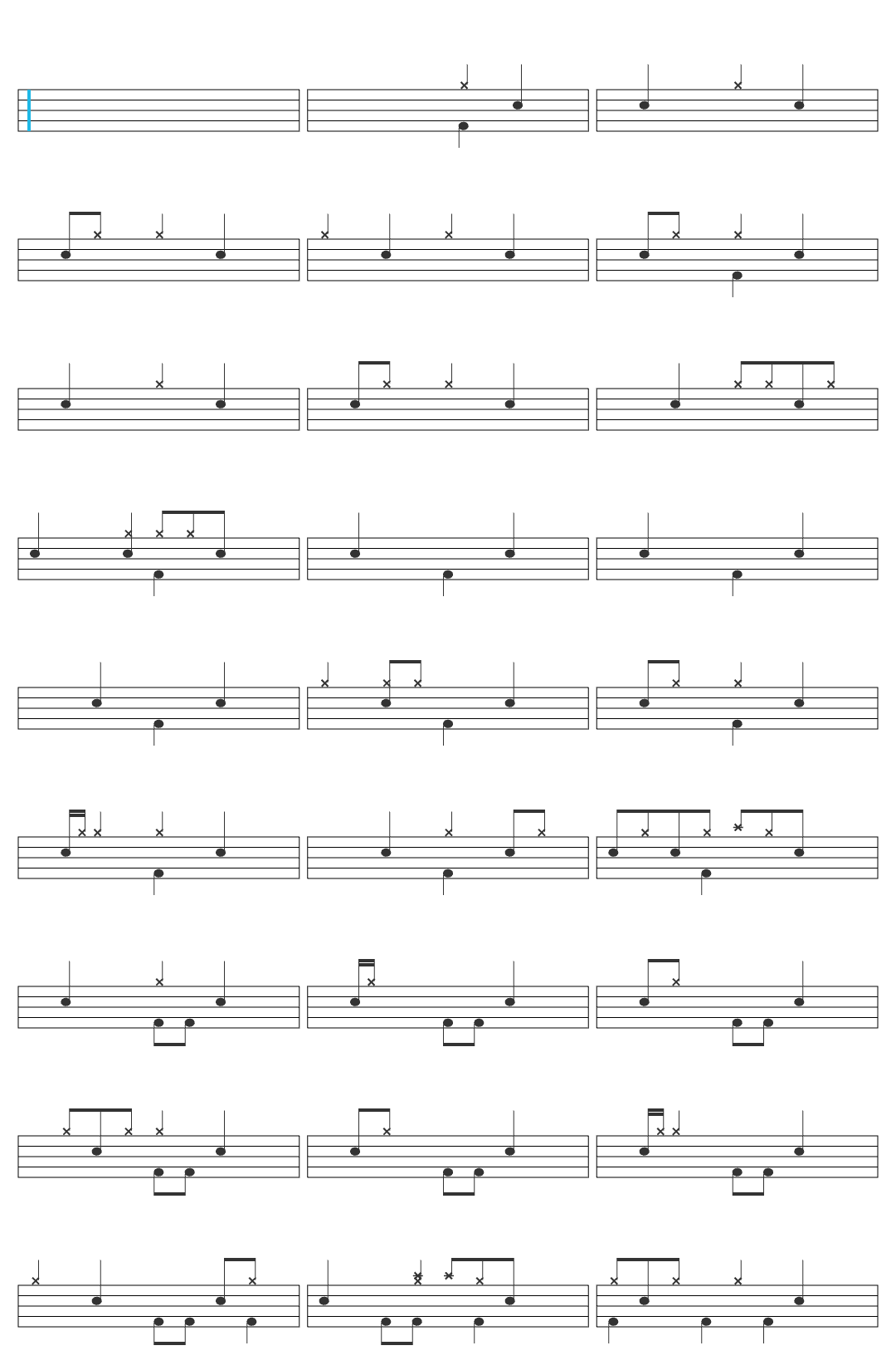 NX Zero Maré drum sheet