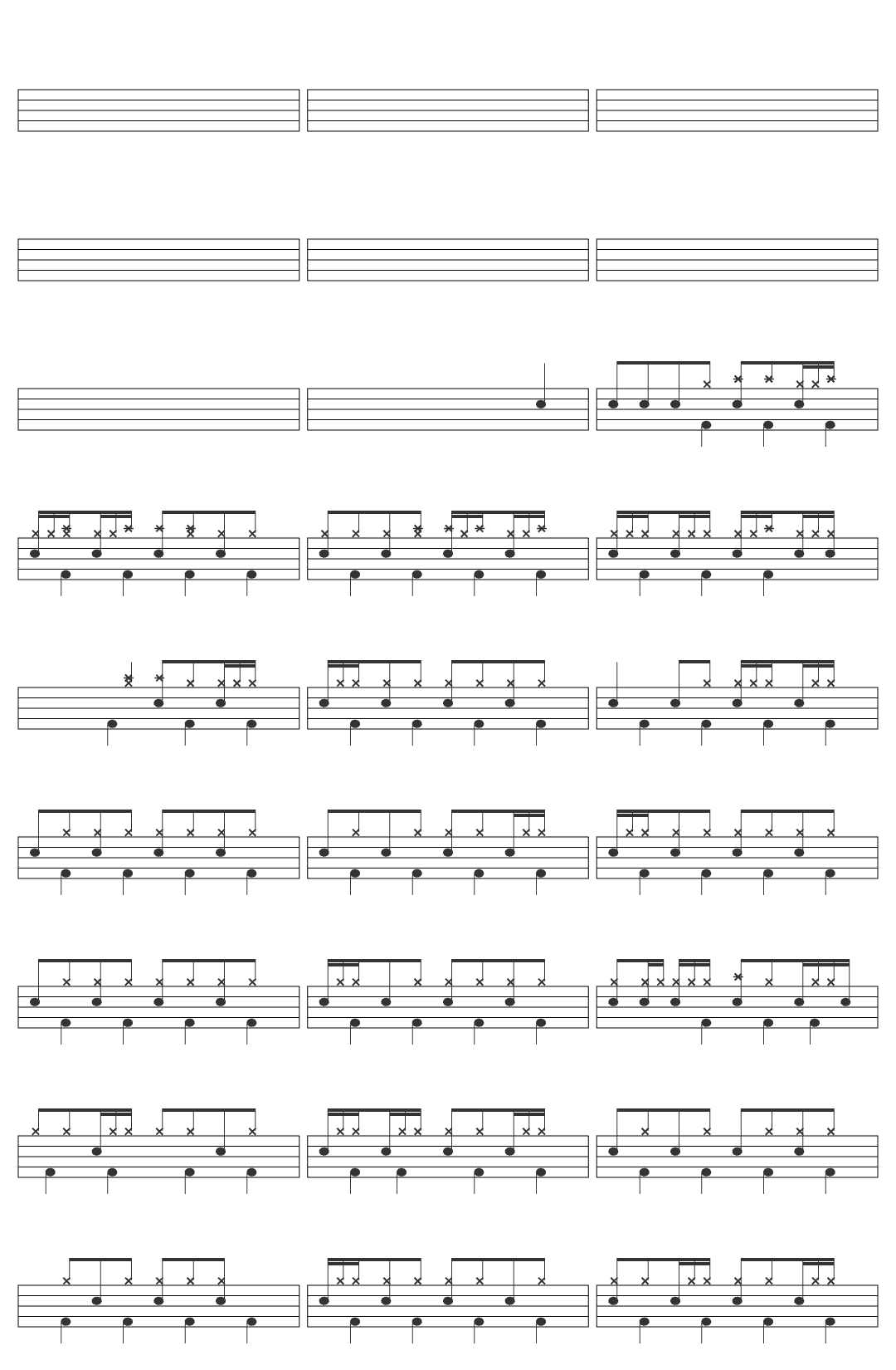 Borgerlig Begravning Vägra drum sheet