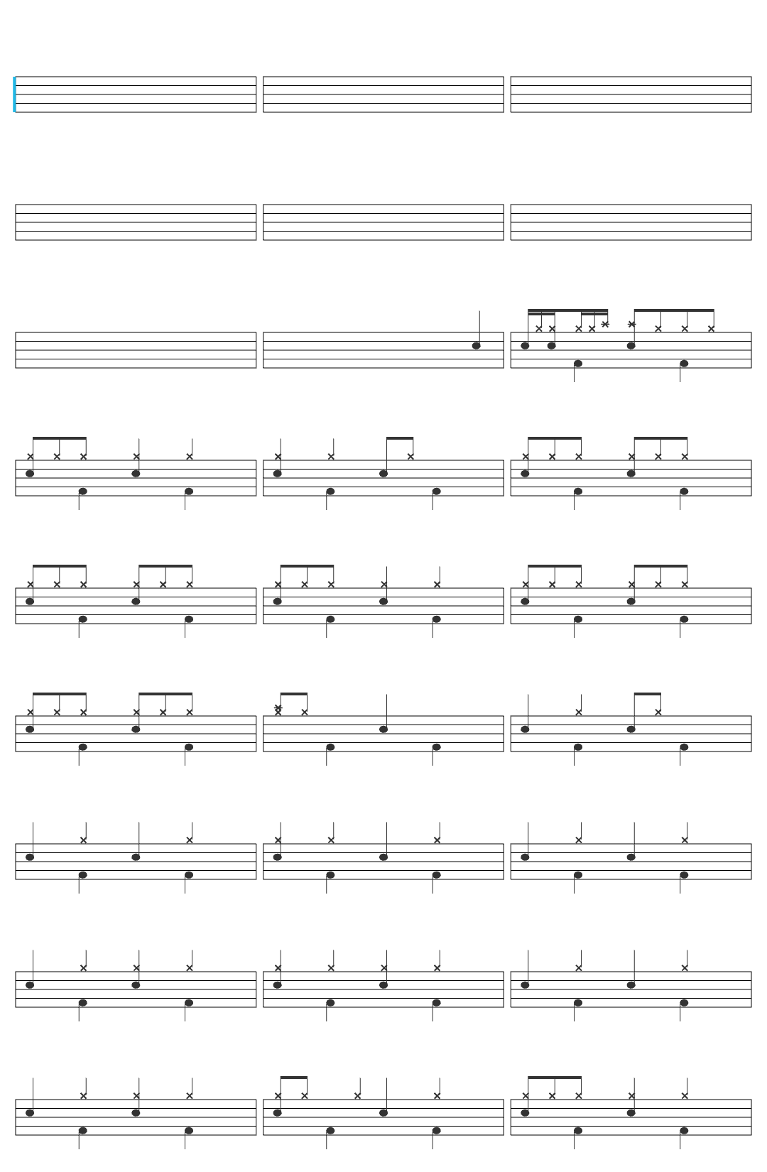Foo Fighters Learn to Fly-v3 drum sheet