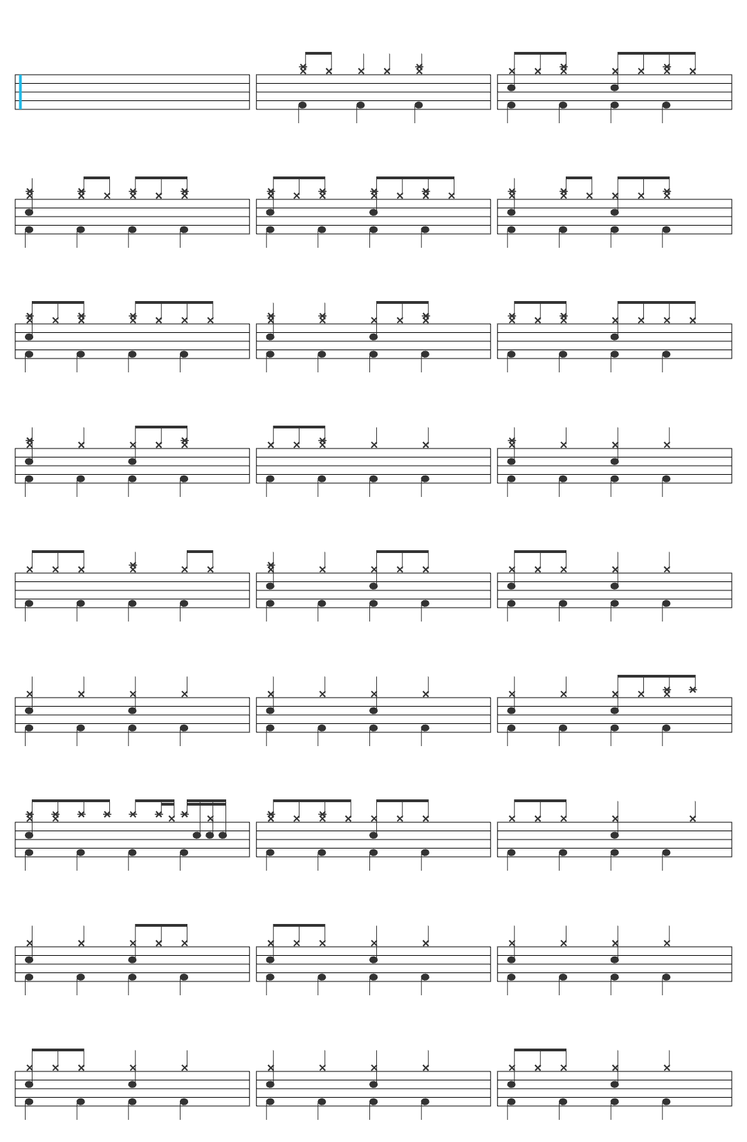 Queen Another One Bites The Dust Remastered 2011-v2 drum sheet