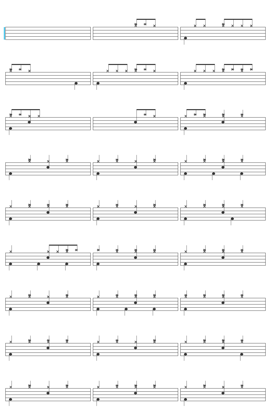 The Green What Will Be Will Be drum sheet