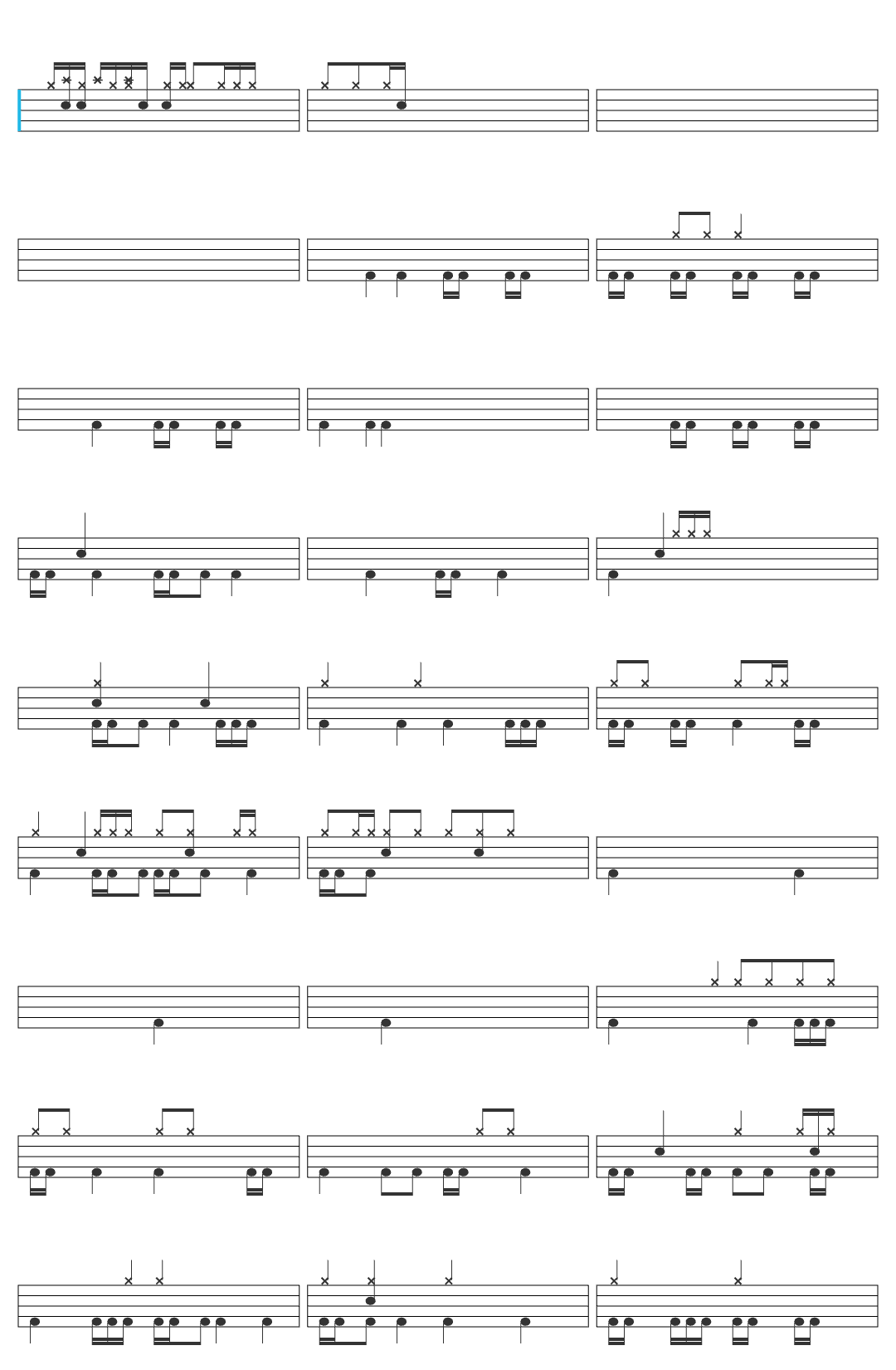 Chavela Vargas La Llorona drum sheet