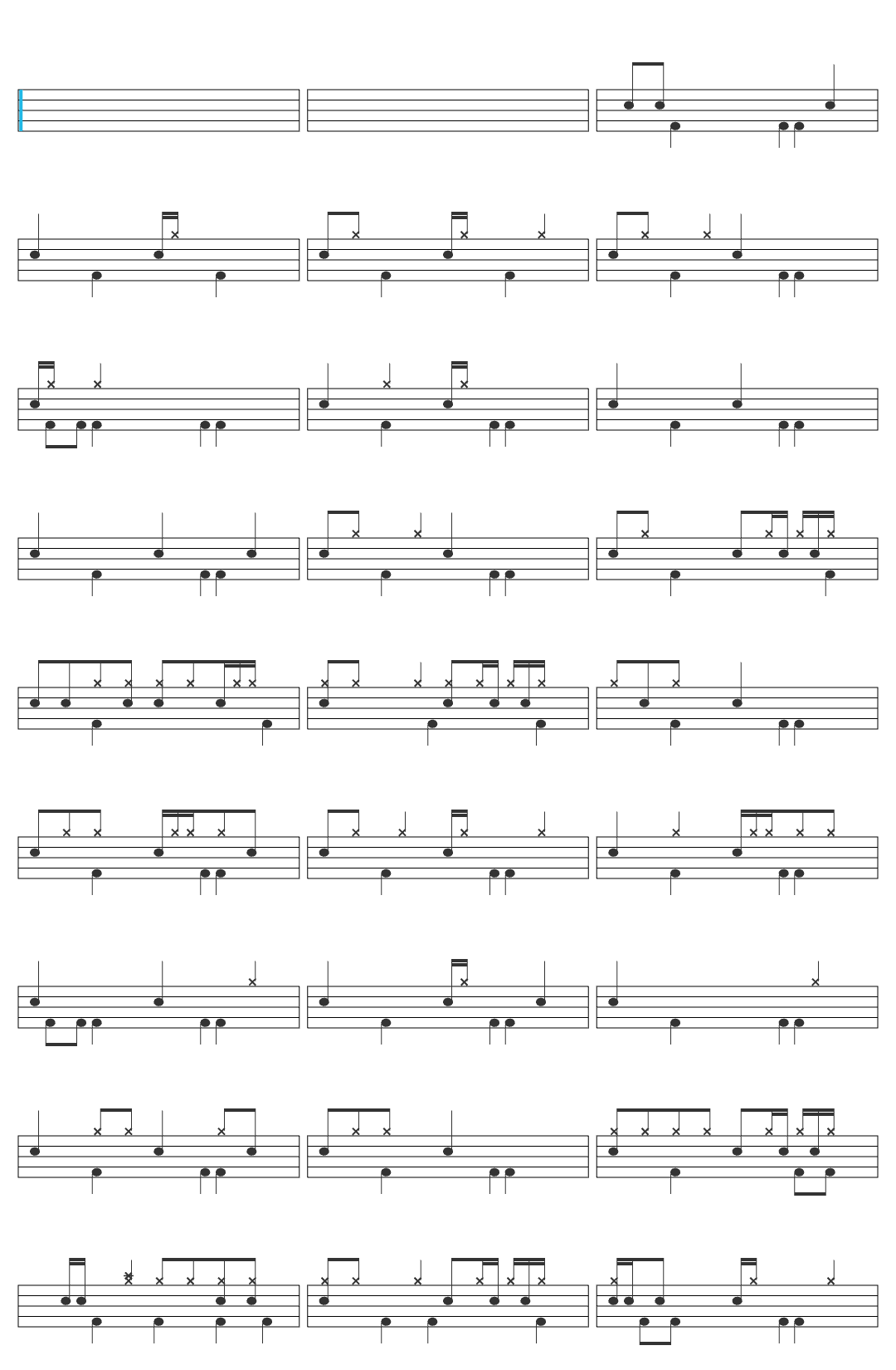 Allman Brothers Band Midnight Rider-v2 drum sheet