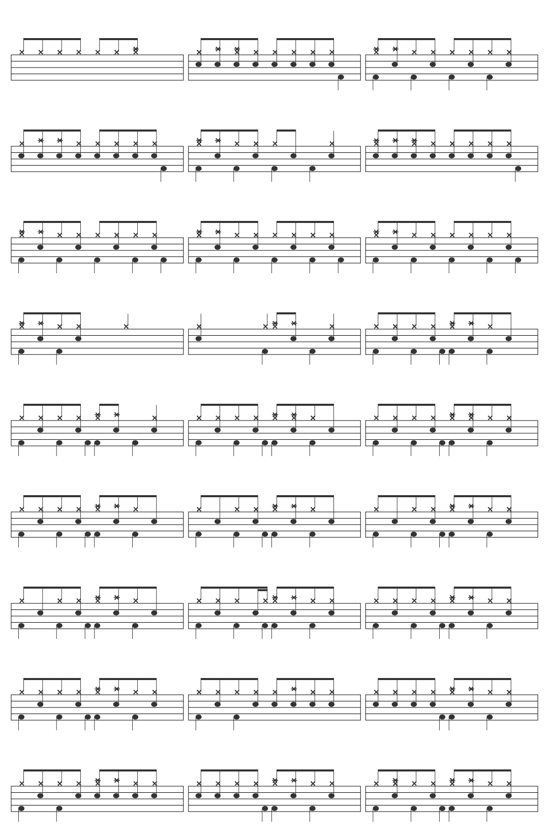 Misfits Die, Die My Darling drum sheet