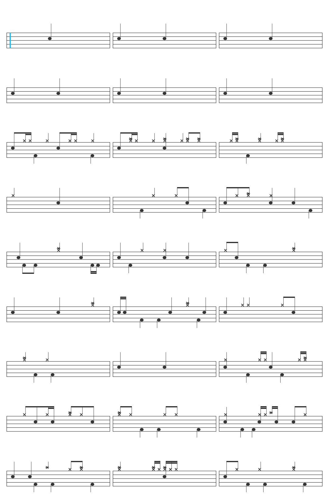 noah gunderson All My Friends drum sheet