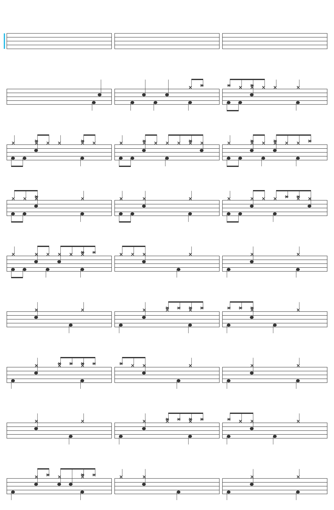 SalvaMuñox Radiohead Just [HQ] drum sheet