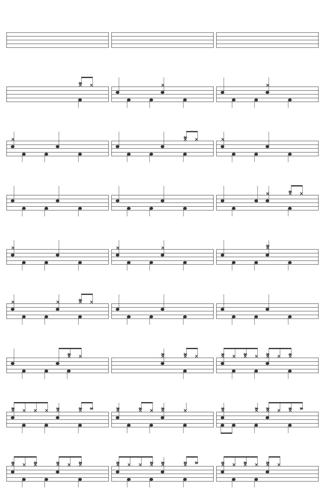 Crash Adams Good Side drum sheet