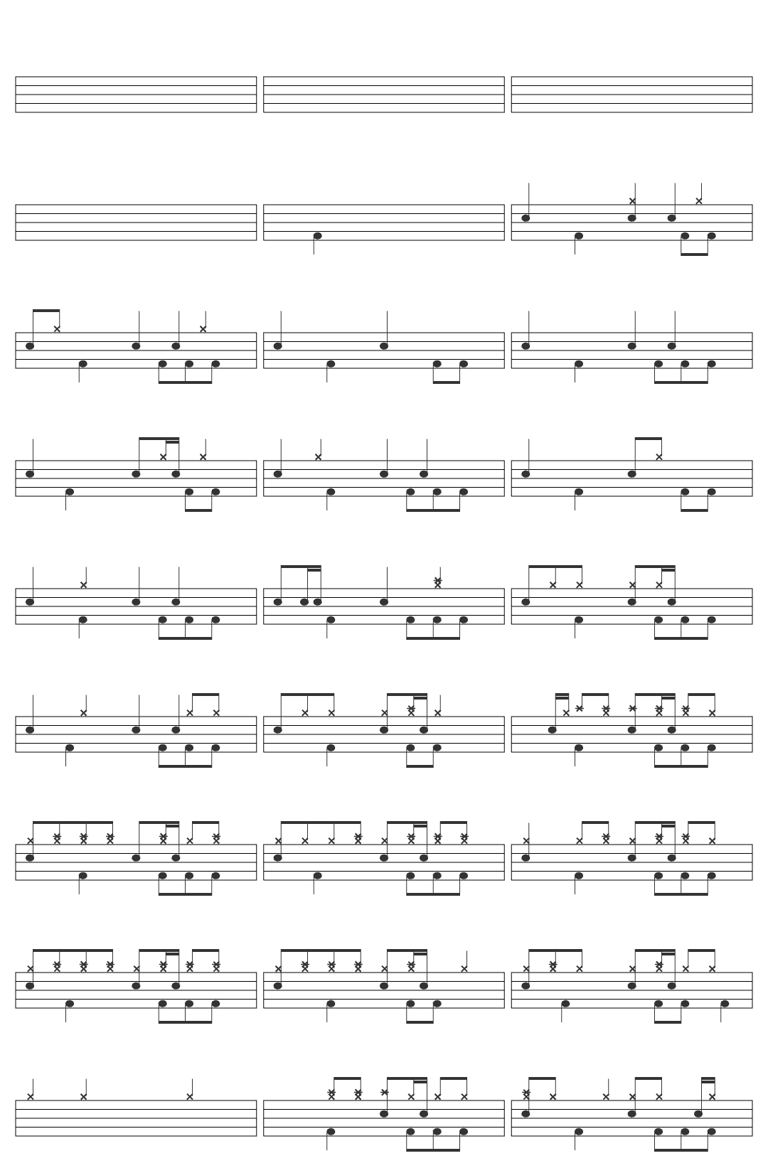 Lou RECKLESS drum sheet